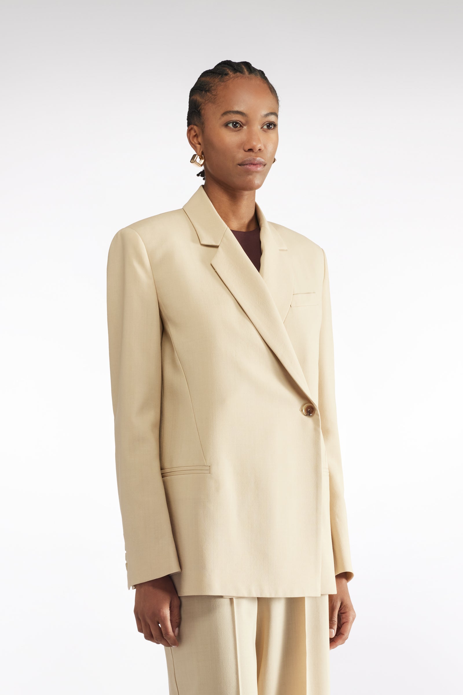 BLAZER EN TOILE DE LAINE Ã DOUBLE BOUTONNAGE