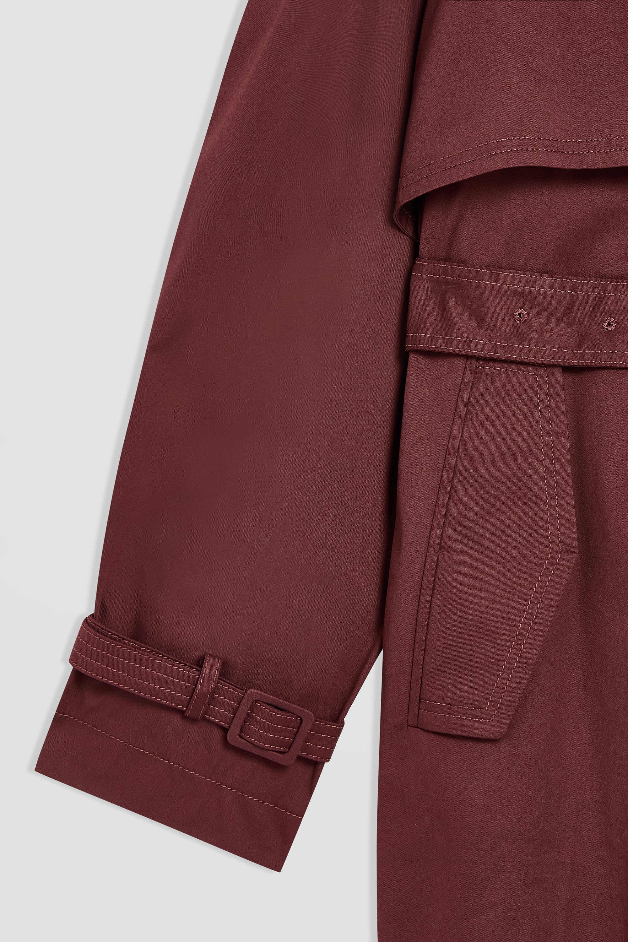 TRENCH-COAT EN SERGÃ DE COTON
