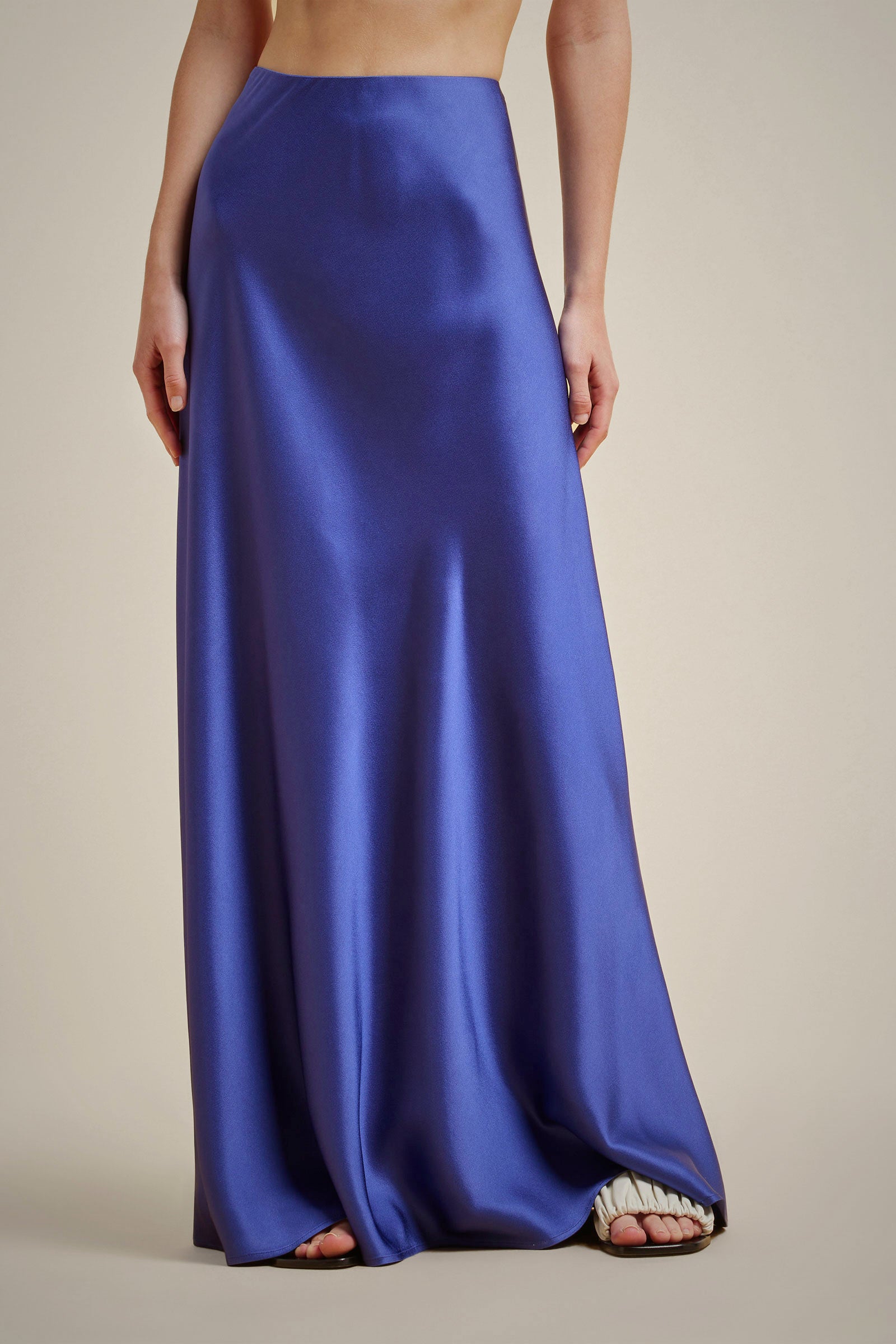 Gonna Raso Blu Gonna Lunga Raso Liviana Conti