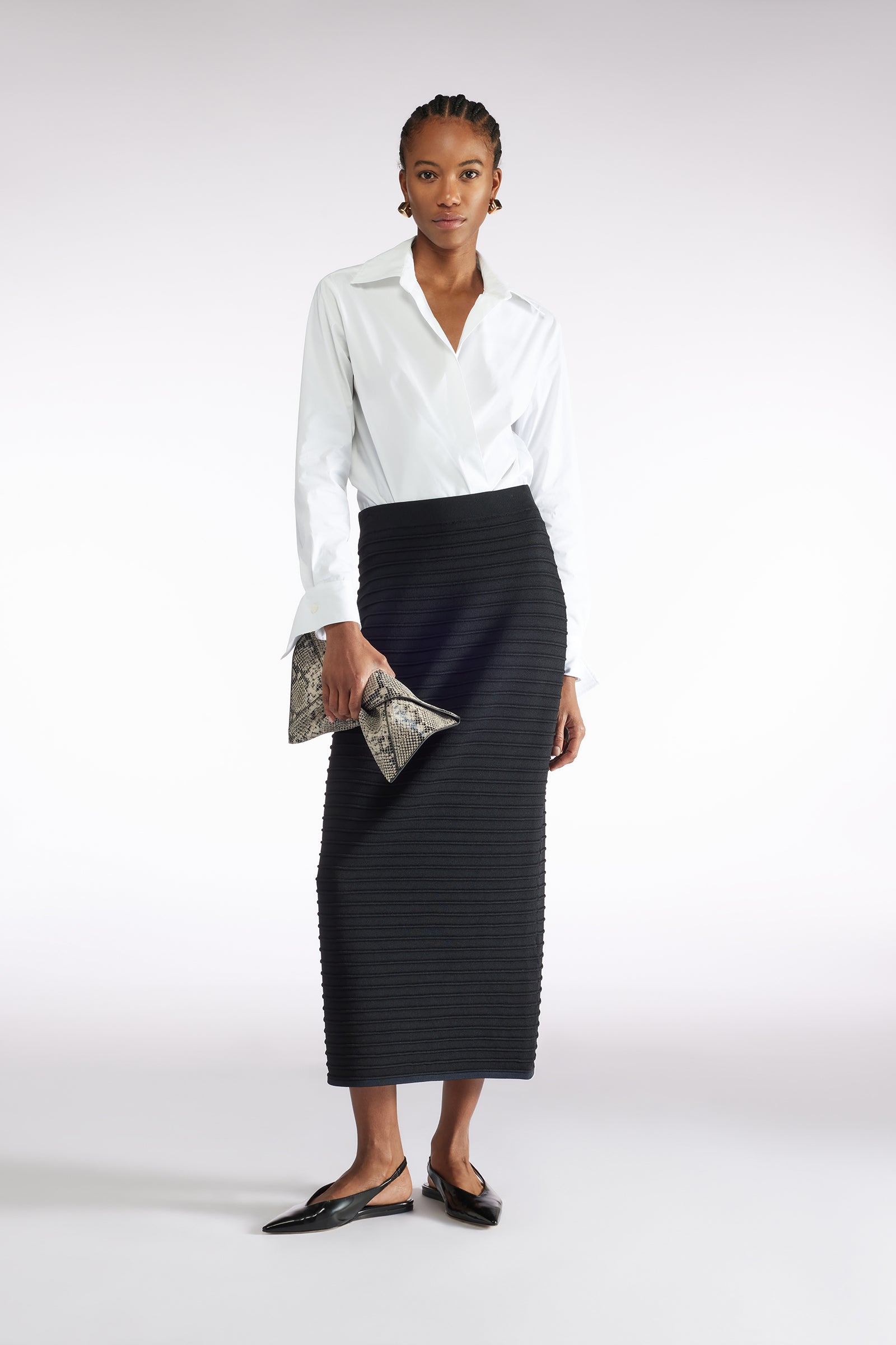 EMBOSSED PATTERN SKIRT | Liviana Conti
