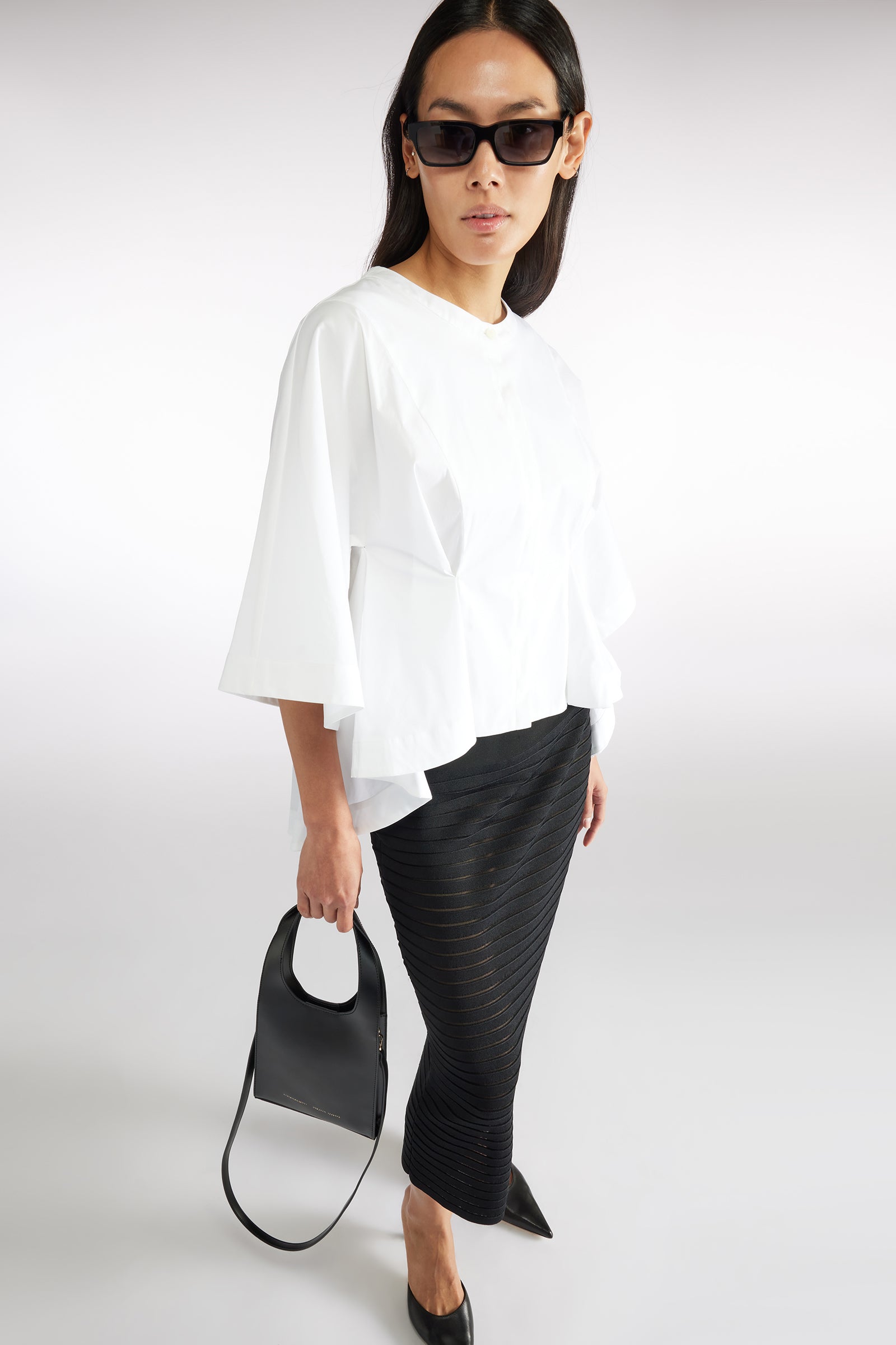 SHEER RIBBED SKIRT