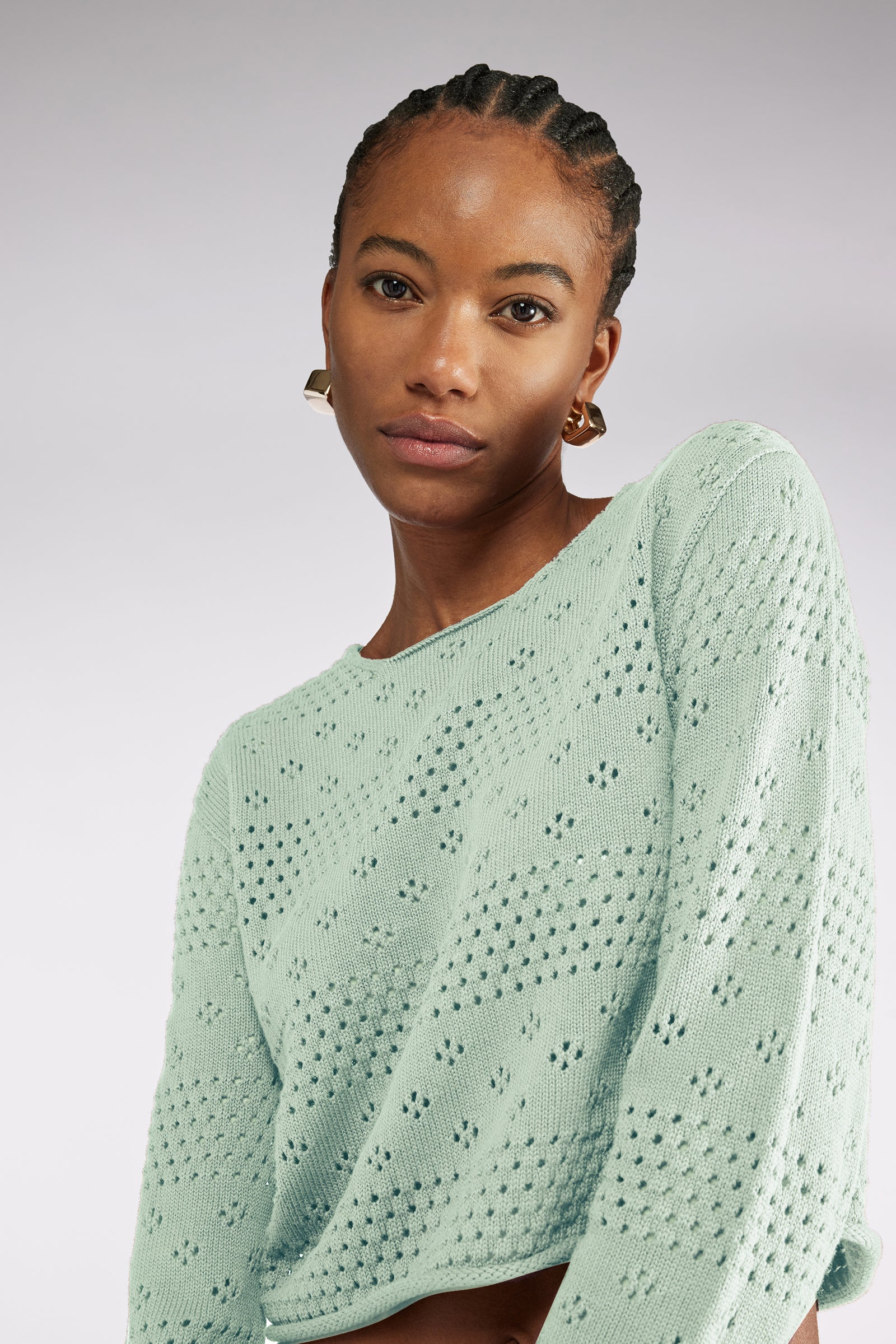 LIVIANA CONTI 売れ筋商品|||リビアナコンティ ニット&セーター アウター レディース Sweaters Green Openwork sweater | liviana conti