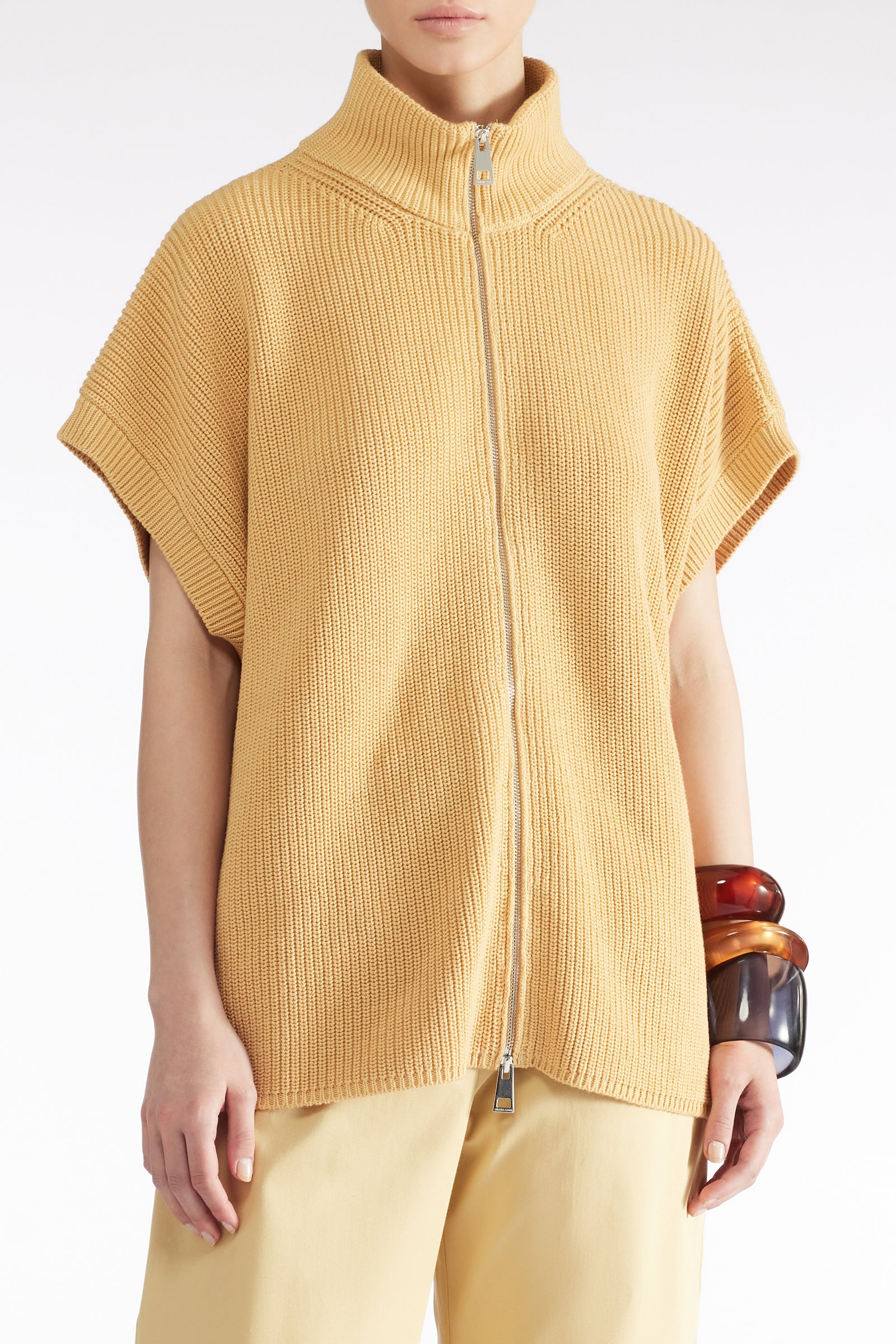 LIVIANA CONTI 売れ筋商品|||リビアナコンティ ニット&セーター アウター レディース Turtlenecks Yellow Women's Knitwear: Cardigans, Tops & Vests | Spring/Summer