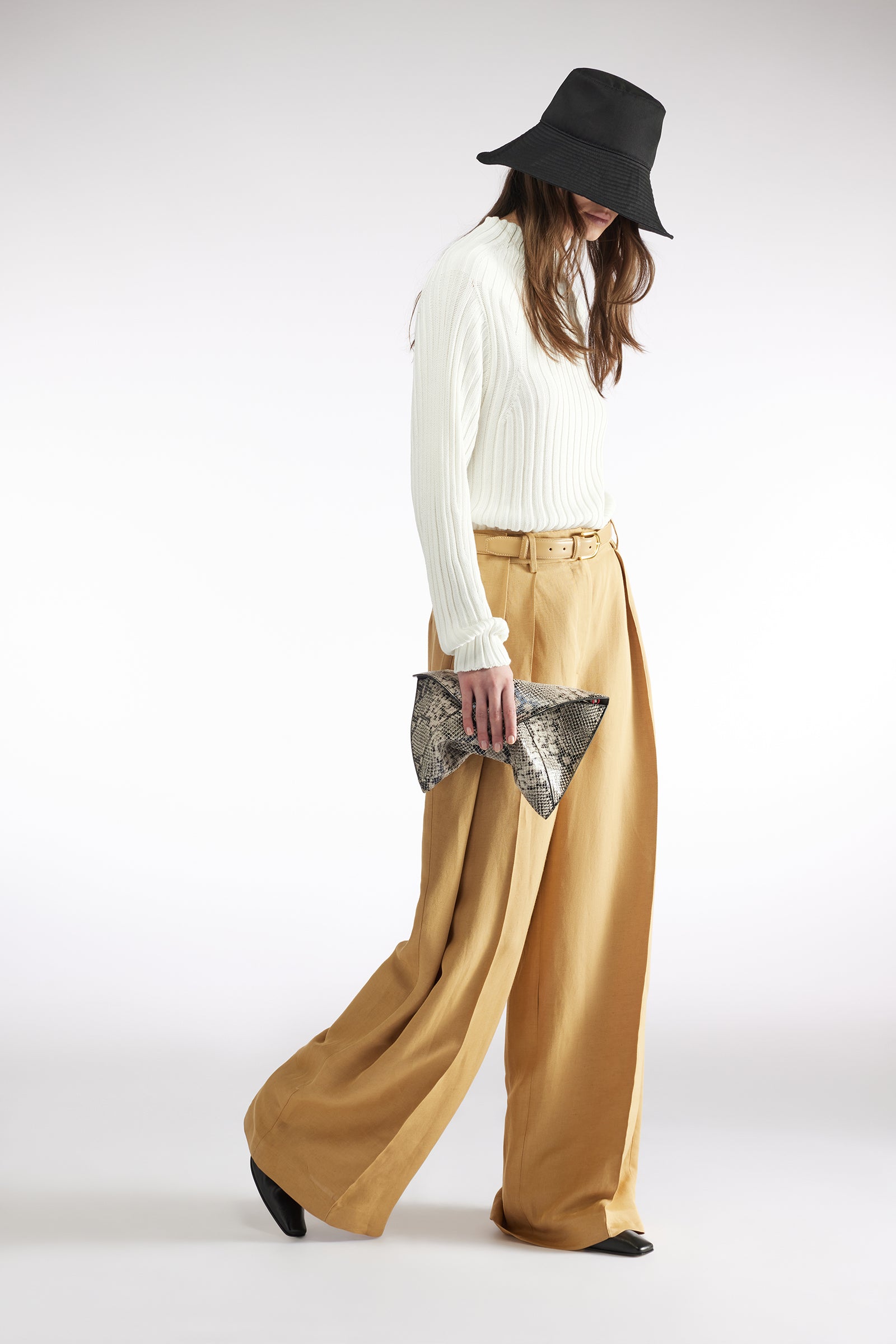 LINEN VISCOSE TROUSERS