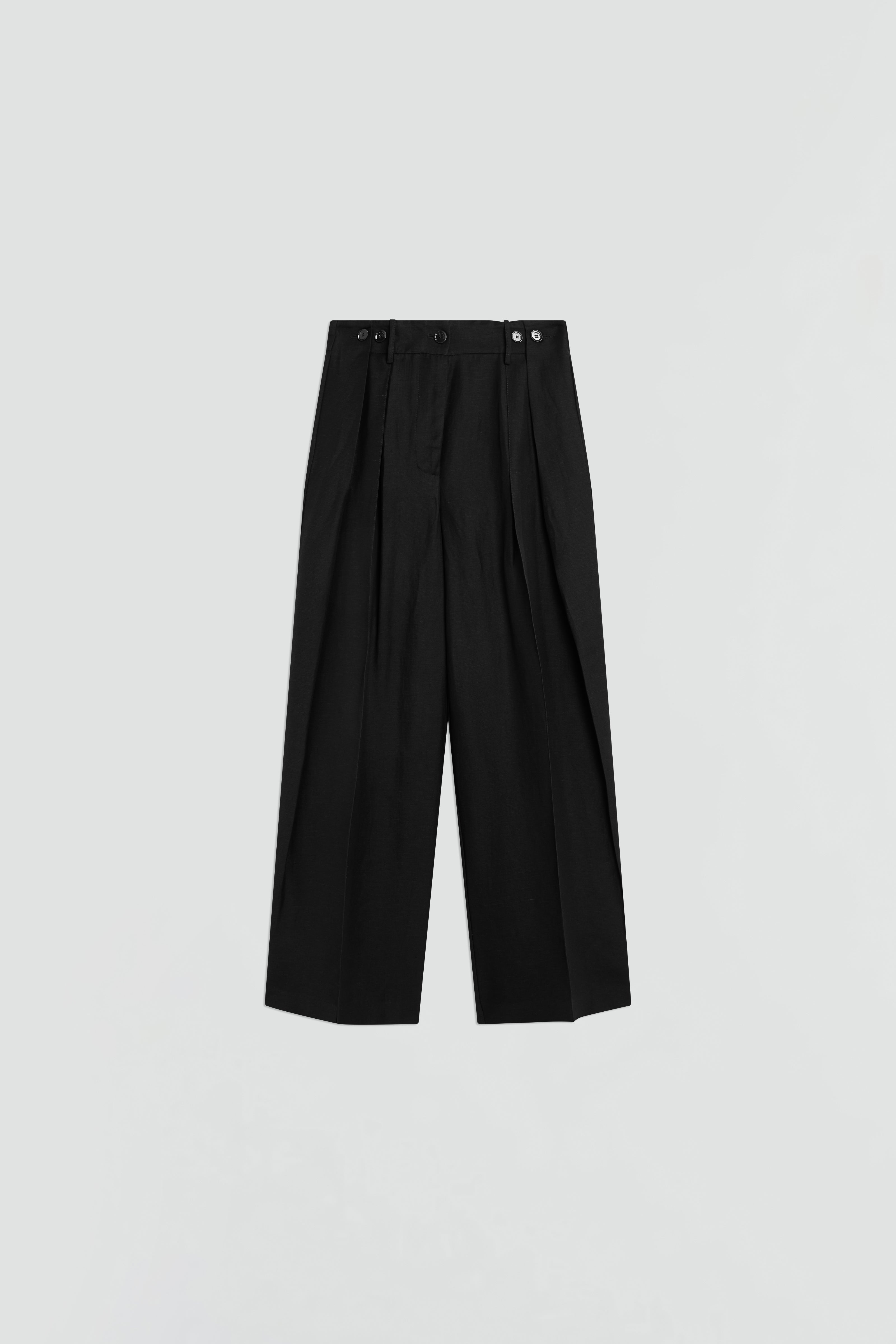 LINEN VISCOSE TROUSERS