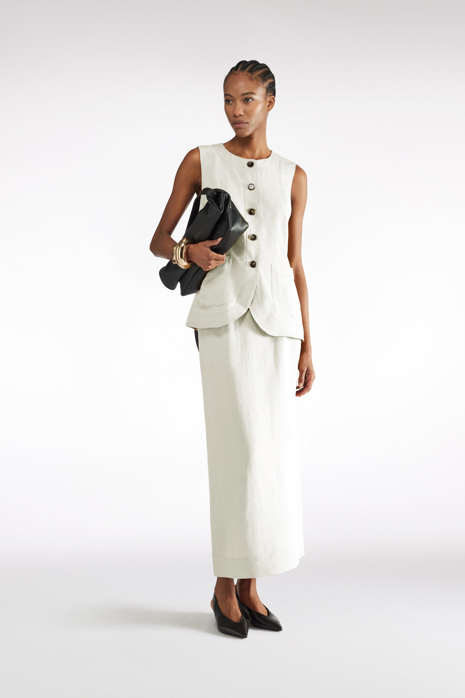 WAISTCOAT IN LINEN-VISCOSE