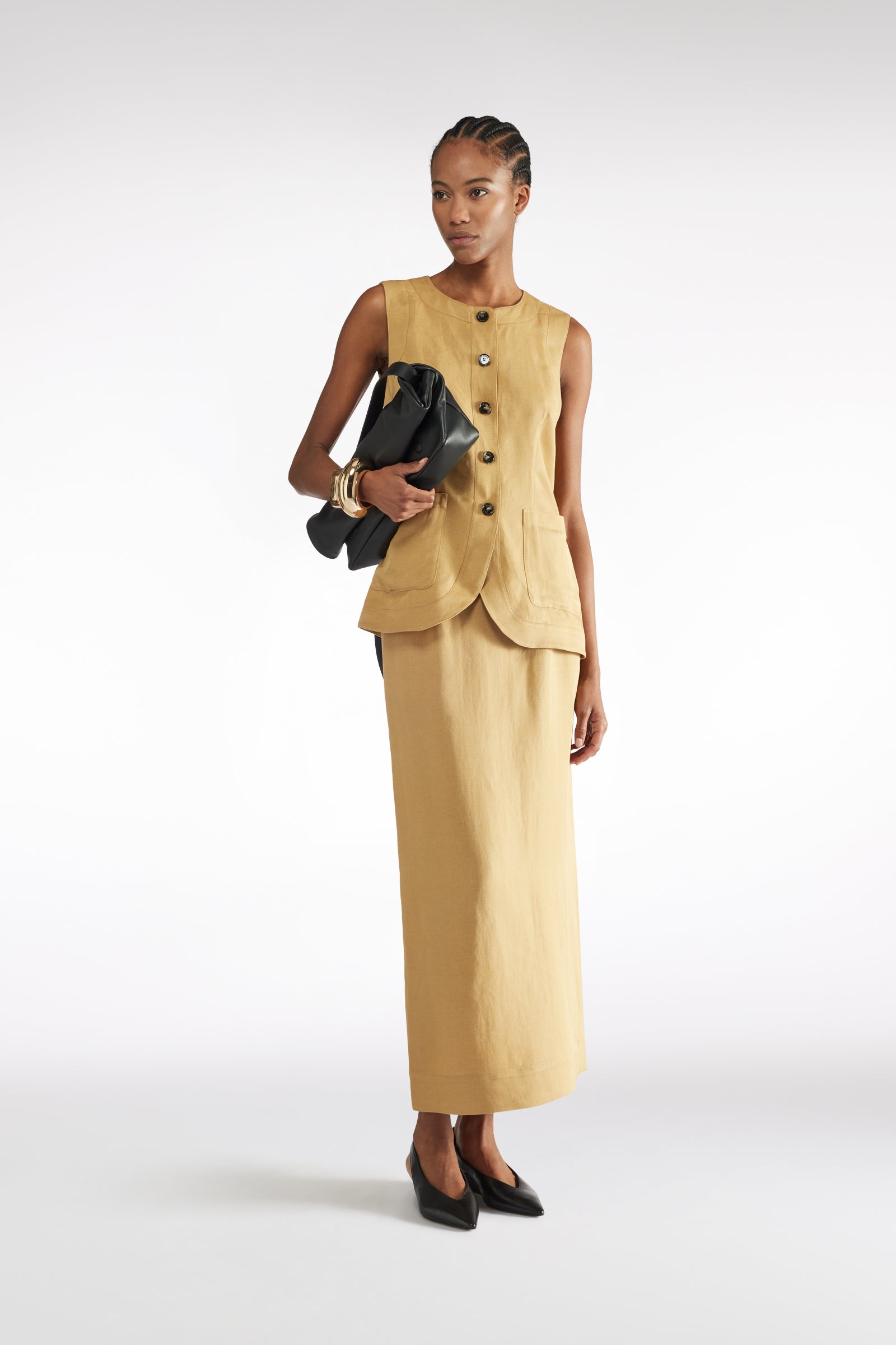 WAISTCOAT IN LINEN-VISCOSE