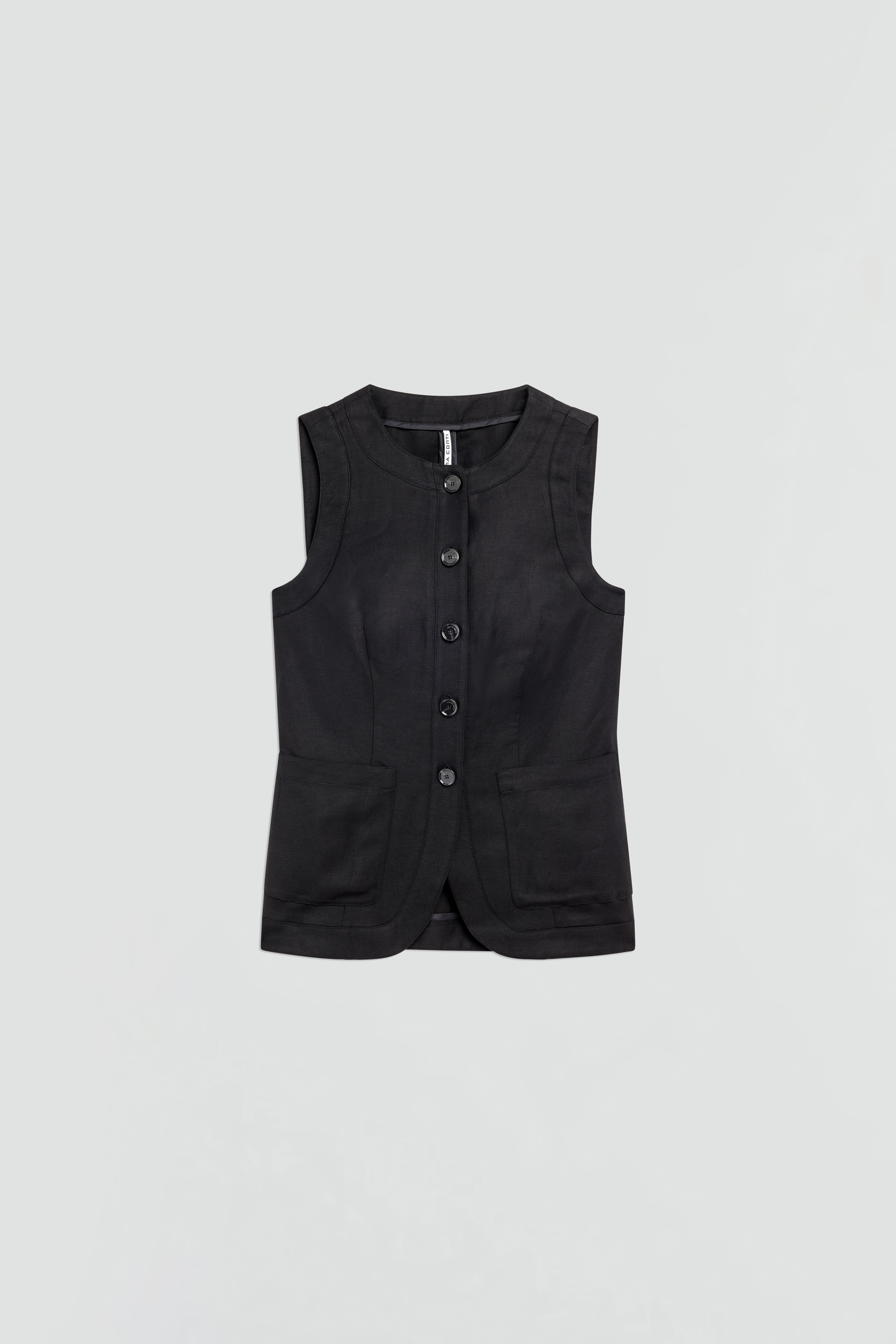WAISTCOAT IN LINEN-VISCOSE