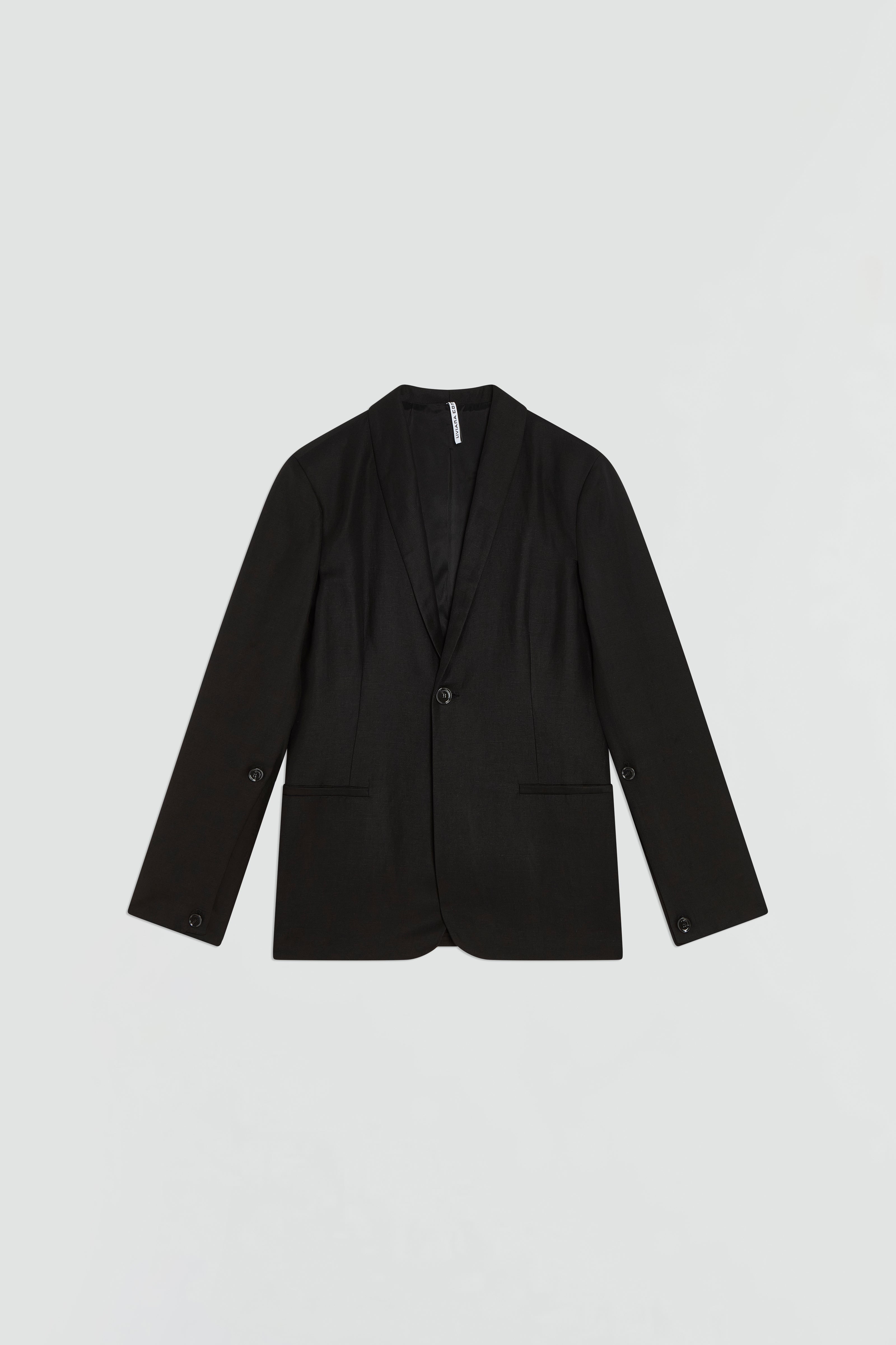 VISCOSE LINEN BLAZER WITH OPENINGS