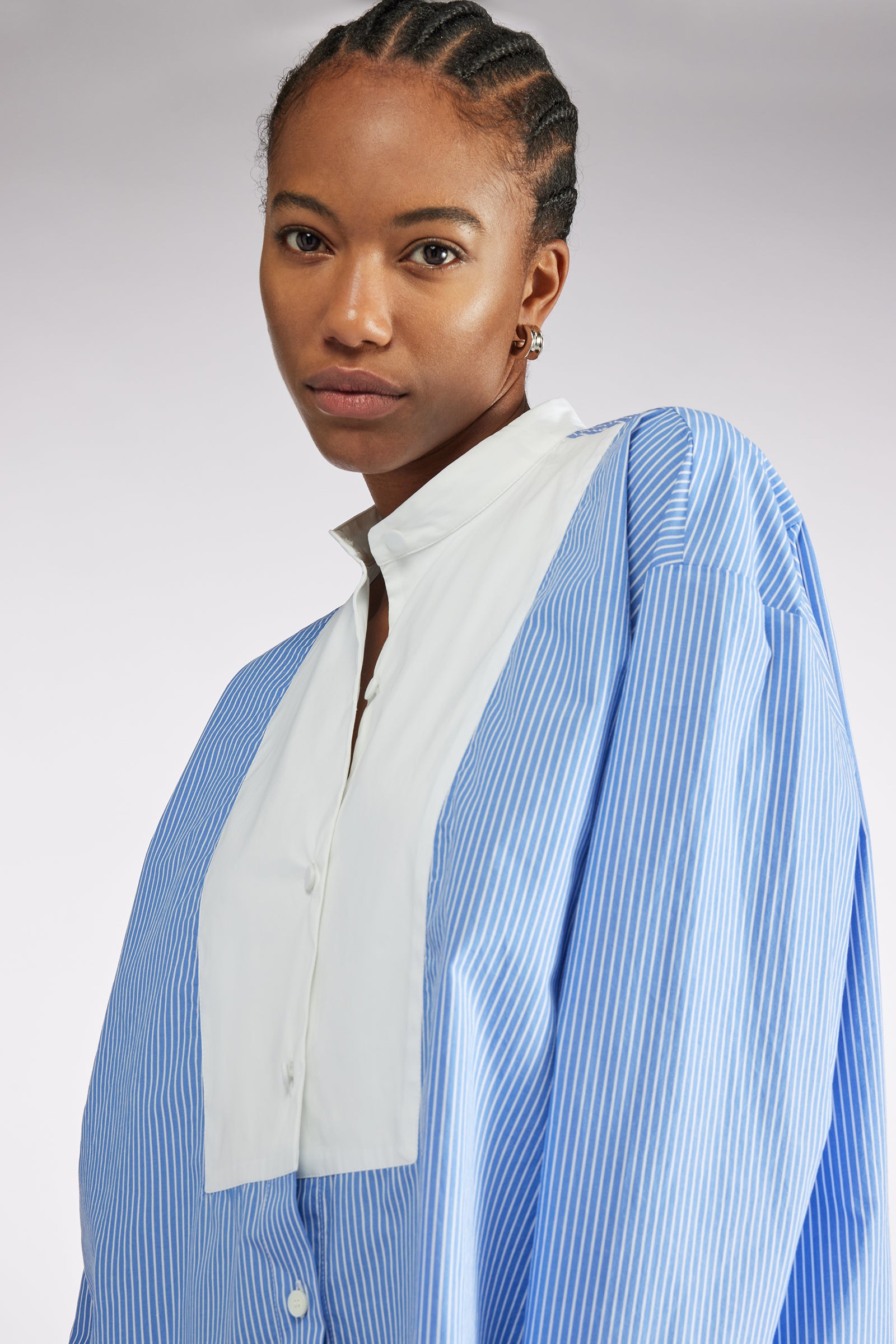 STRIPED PLASTRON SHIRT