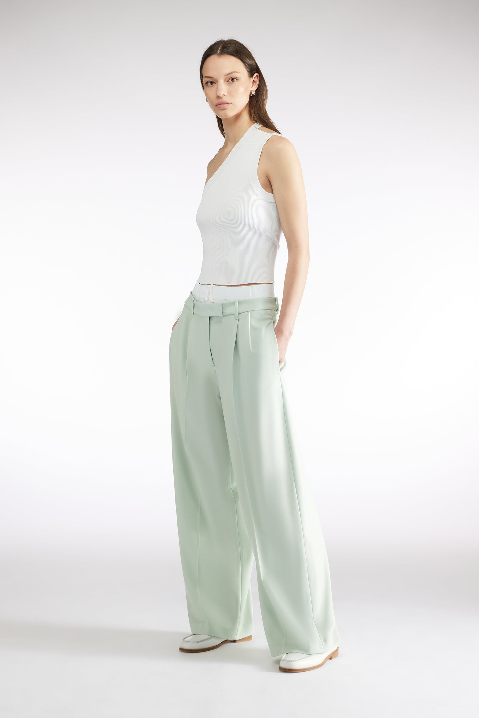 DOUBLE-LAYERED WAIST TROUSERS | Liviana Conti