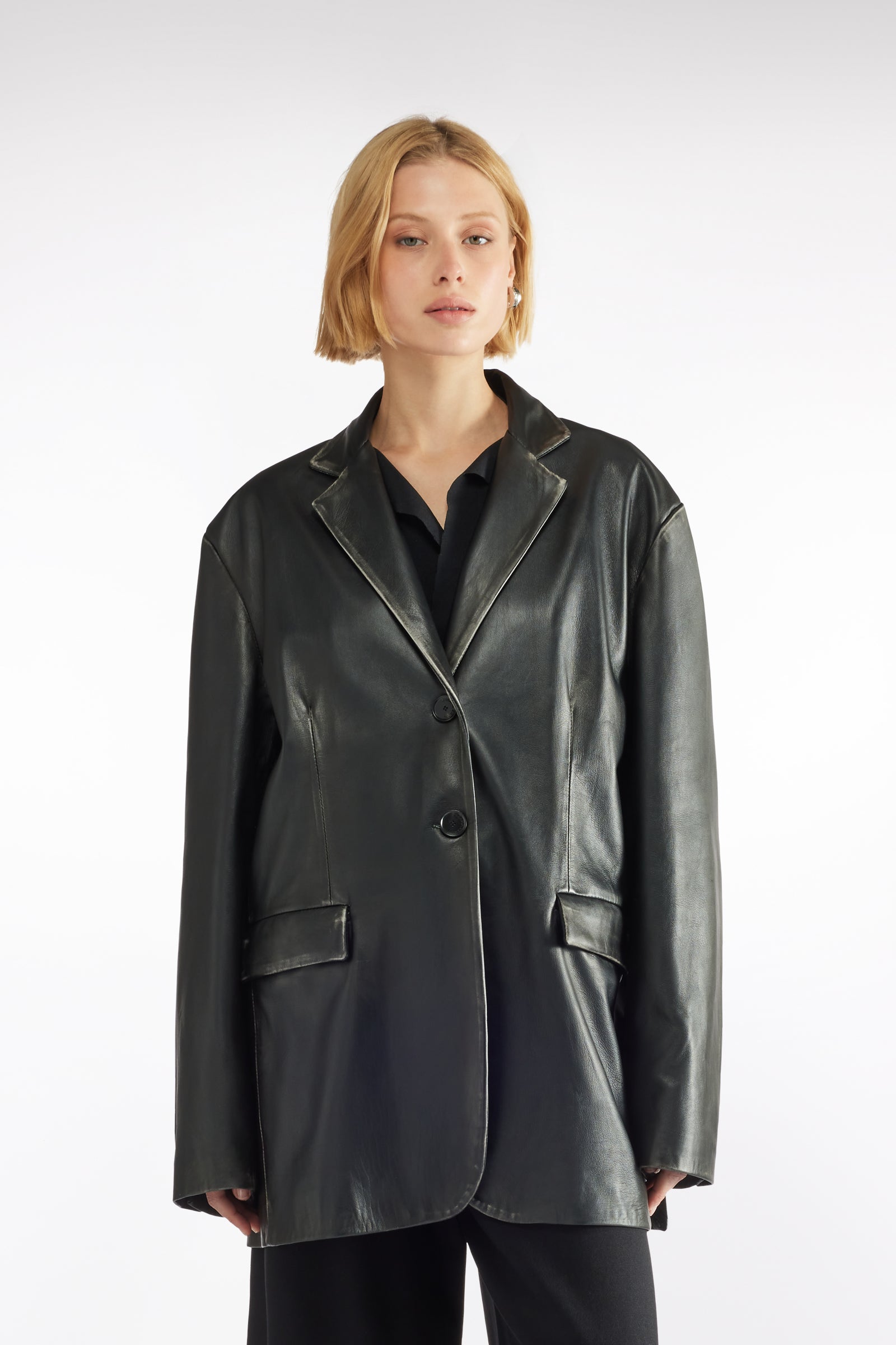GENUINE LEATHER BLAZER