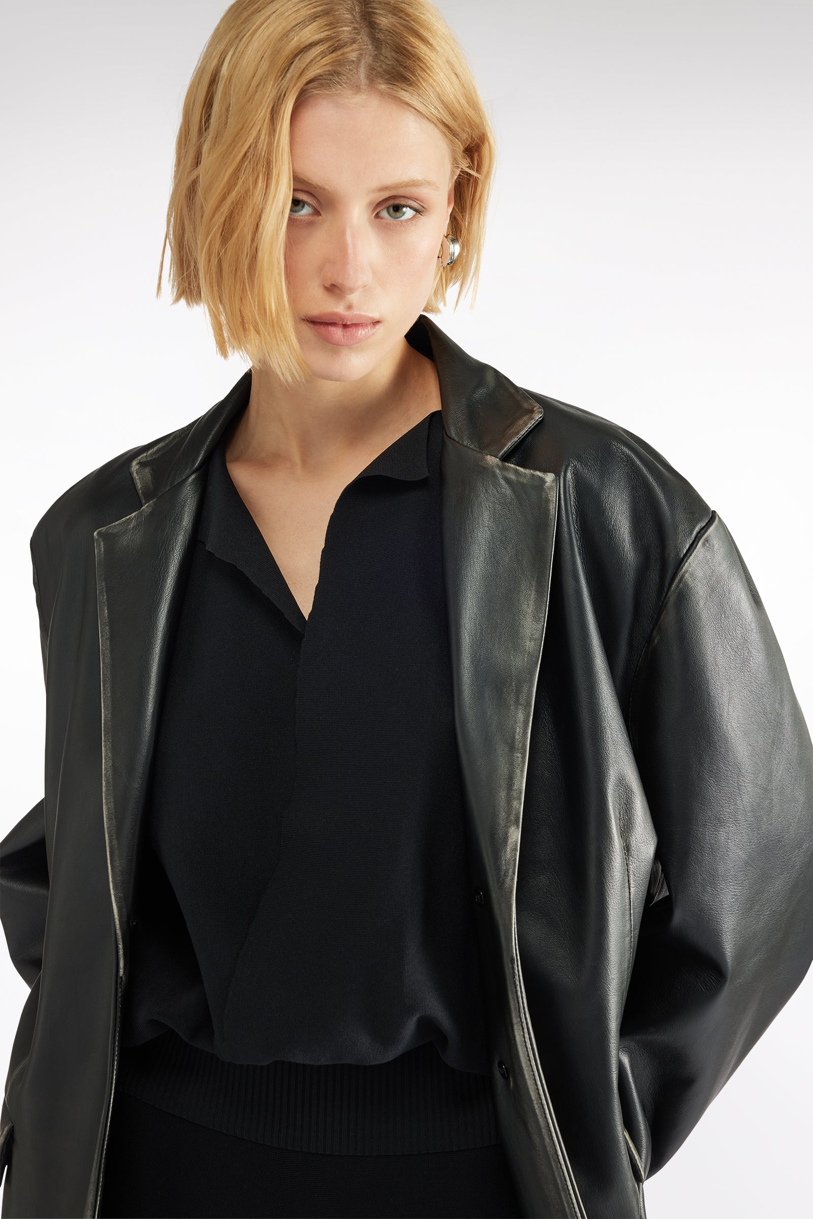 GENUINE LEATHER BLAZER
