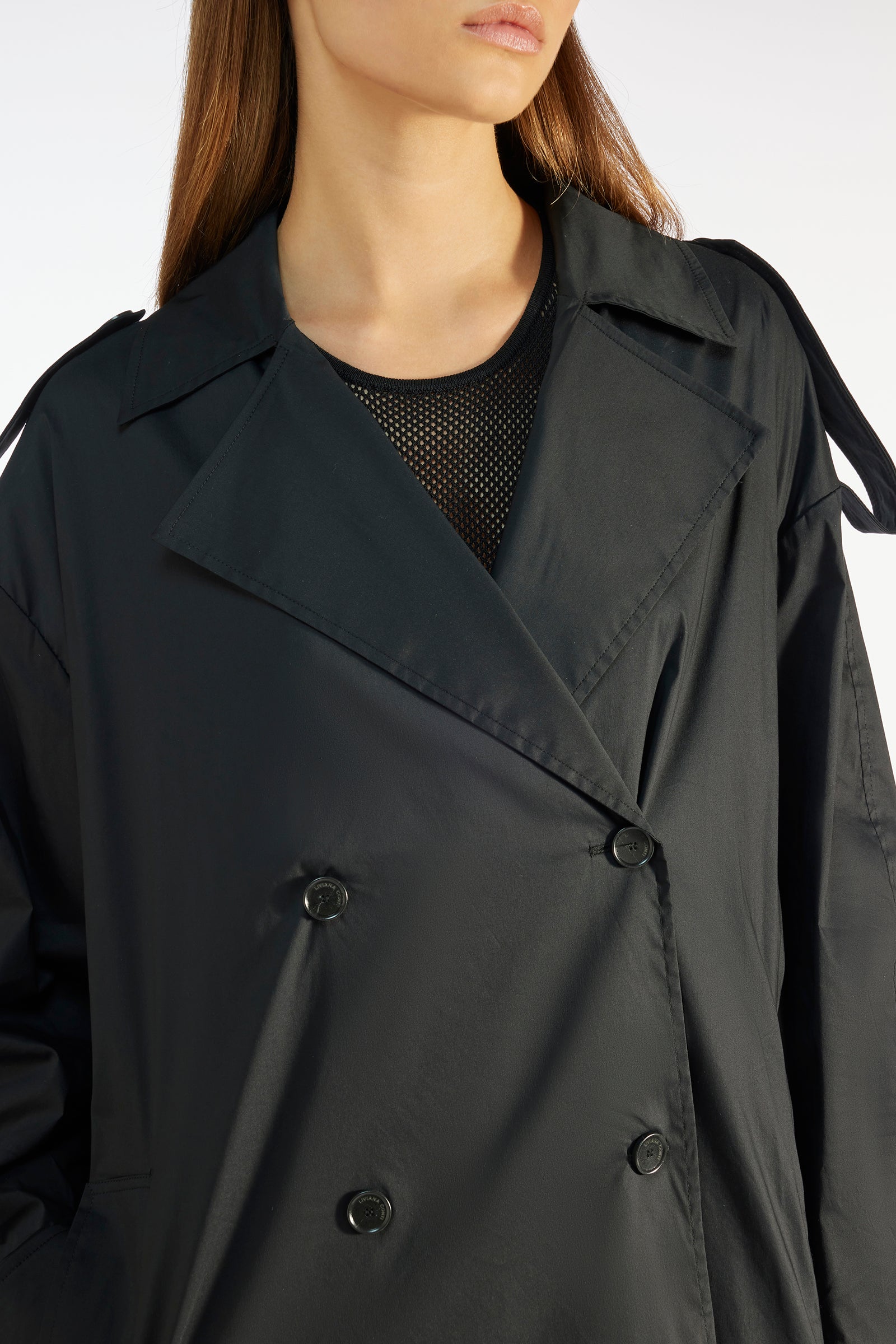 アウターその他 LIVIANA CONTI Woman Trench coat Butter F5SL84 A06-2 LIVIANA CONTI: double-breasted linen and viscose trench coat