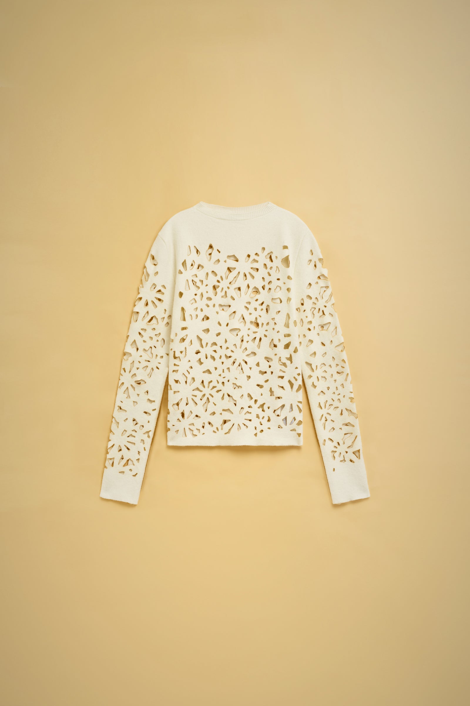 CARVED LACE EFFECT SWEATER