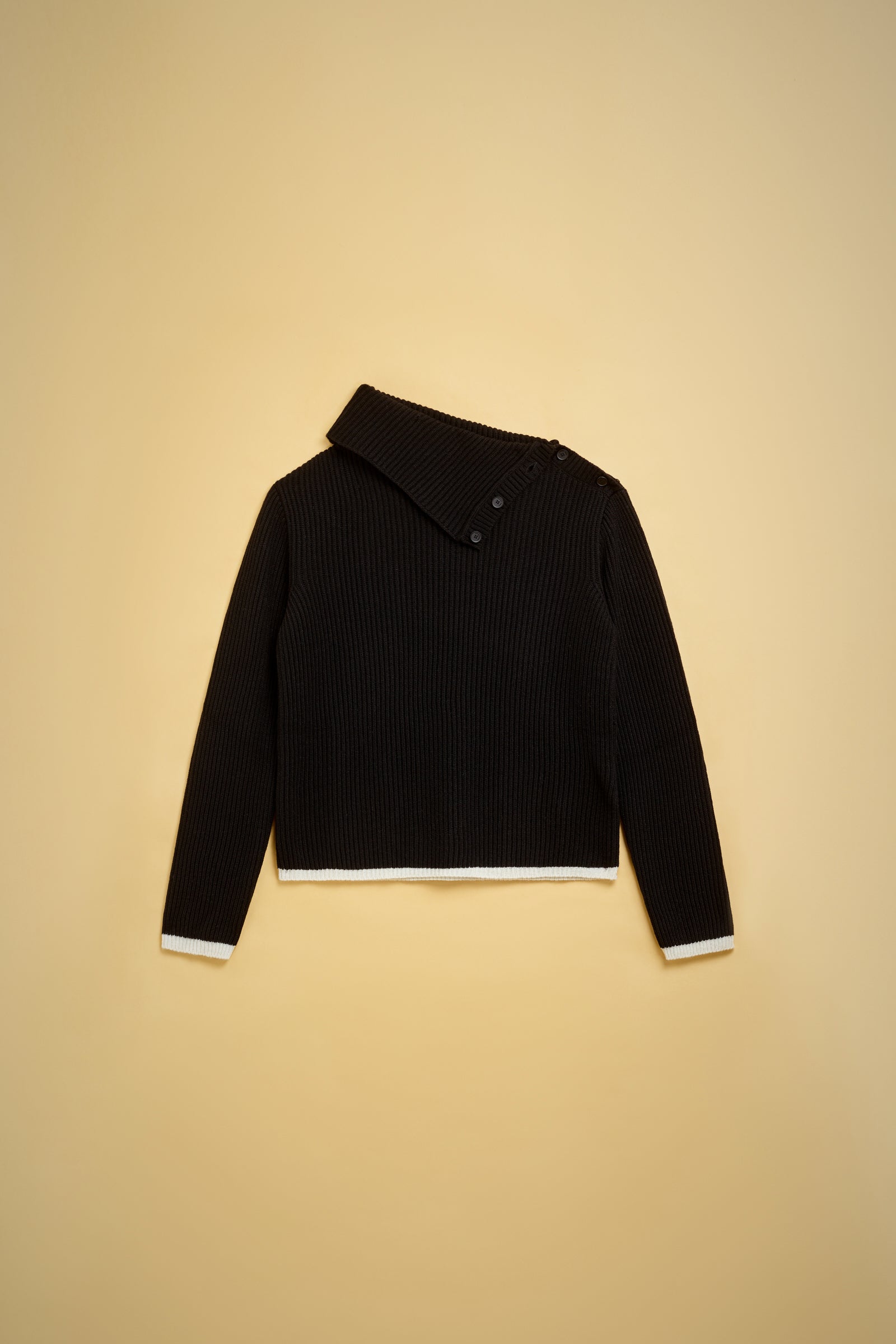 RECYCLED CASHMERE CONTRASTING EDGES SWEATER