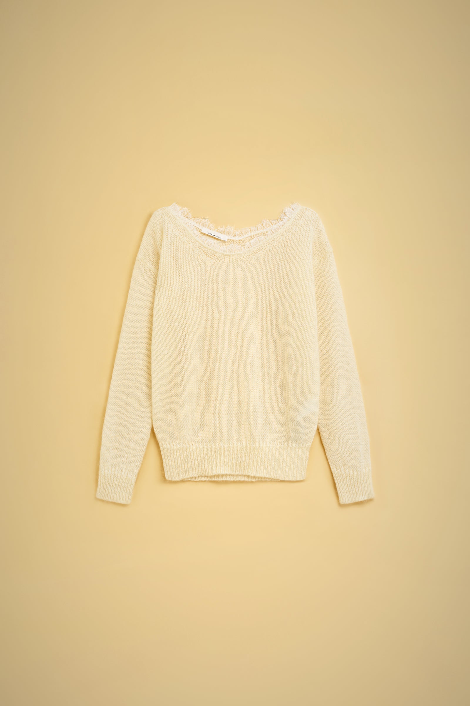 LACE EDGE MOHAIR SWEATER