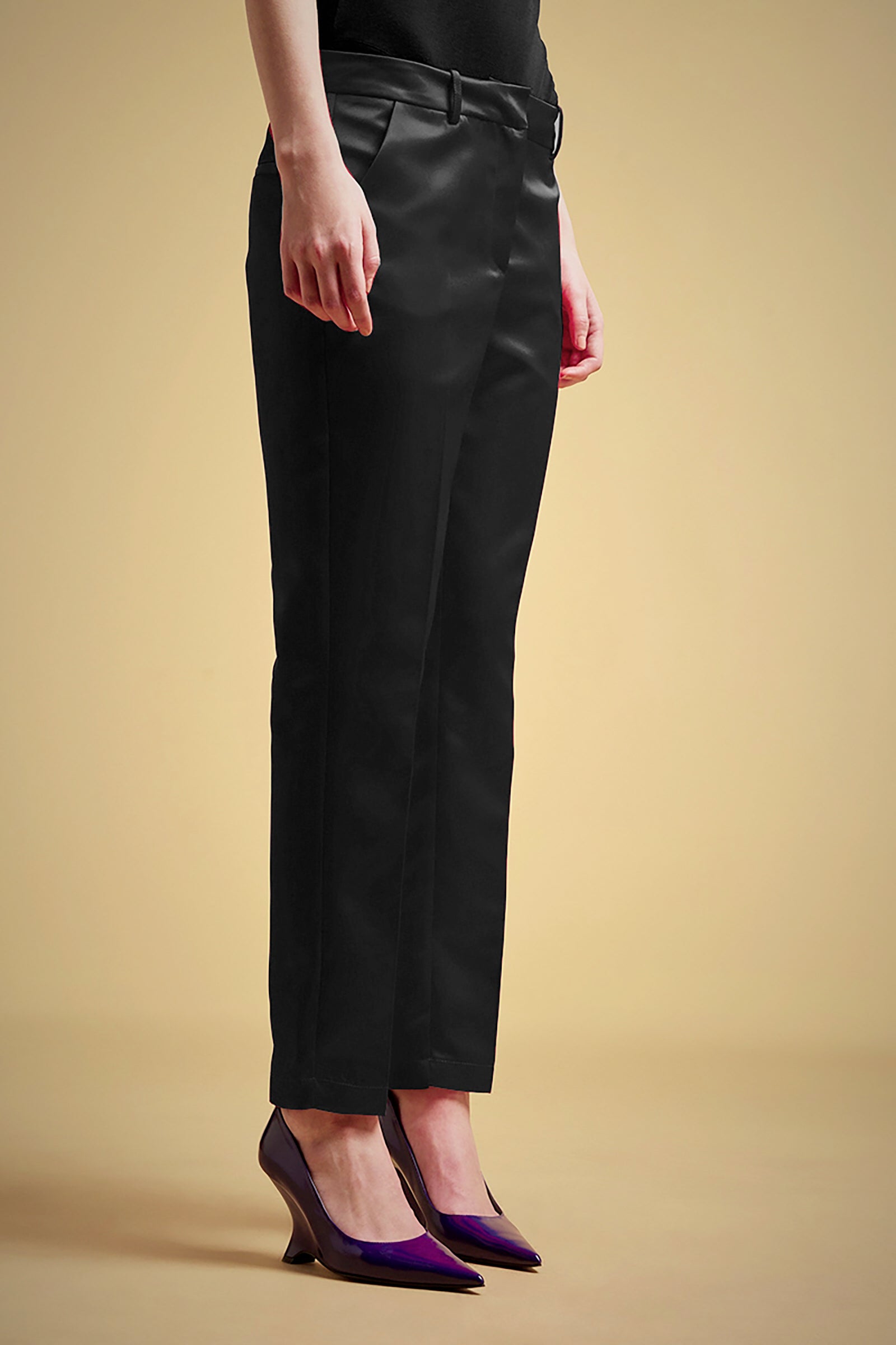 PANTALONI SLIM RASO DUCHESSE