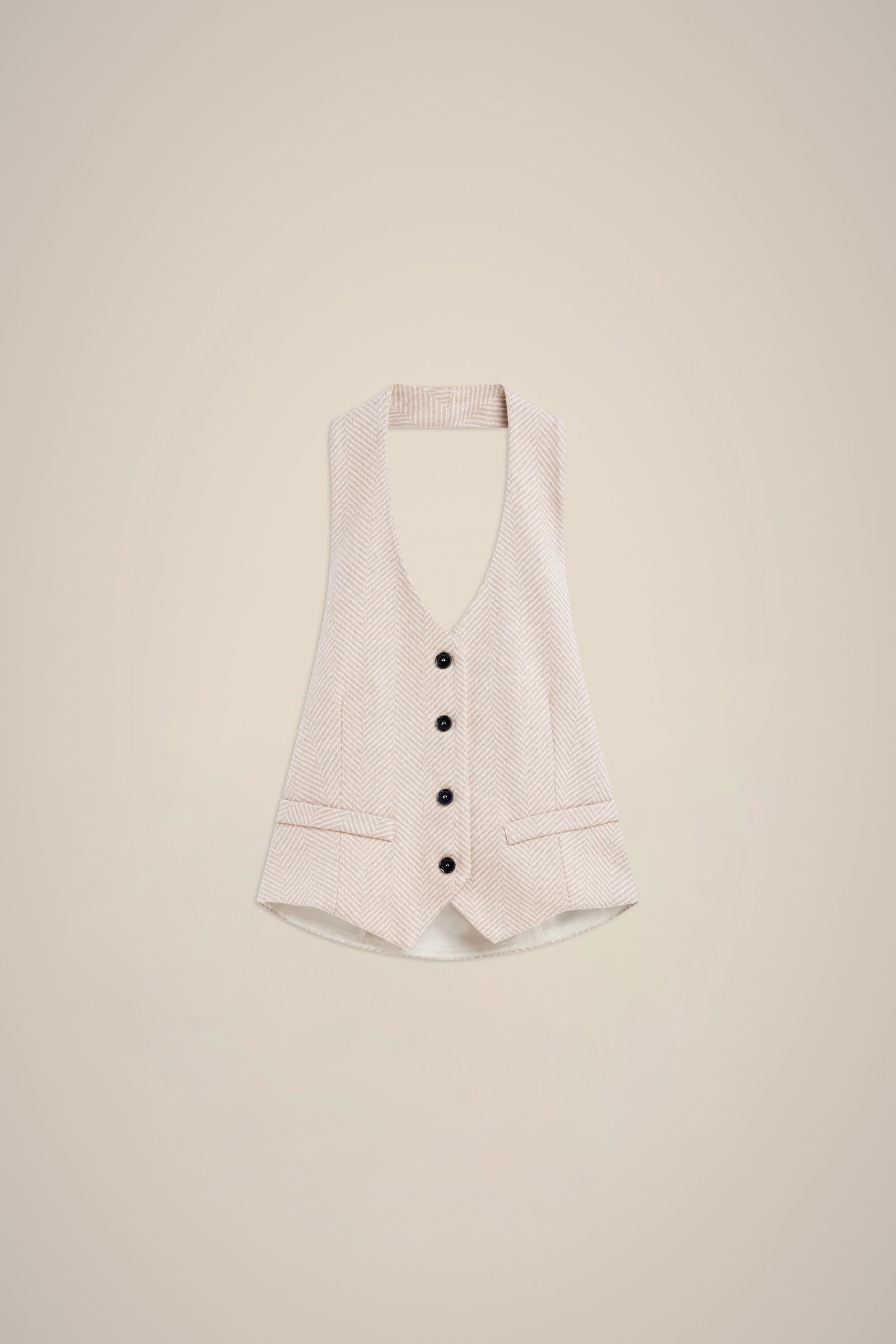 CASHMERE CLOTH HALTER WAISTCOAT