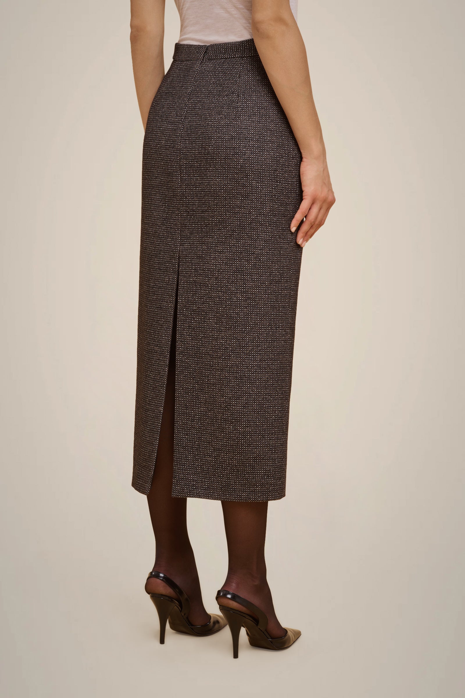 CASHMERE CLOTH MIDI SKIRT