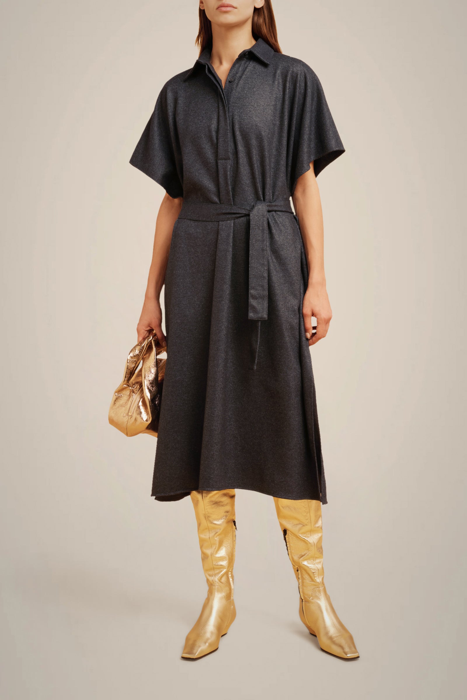 LIGHT CASHMERE CLOTH ARMHOLE DRESS