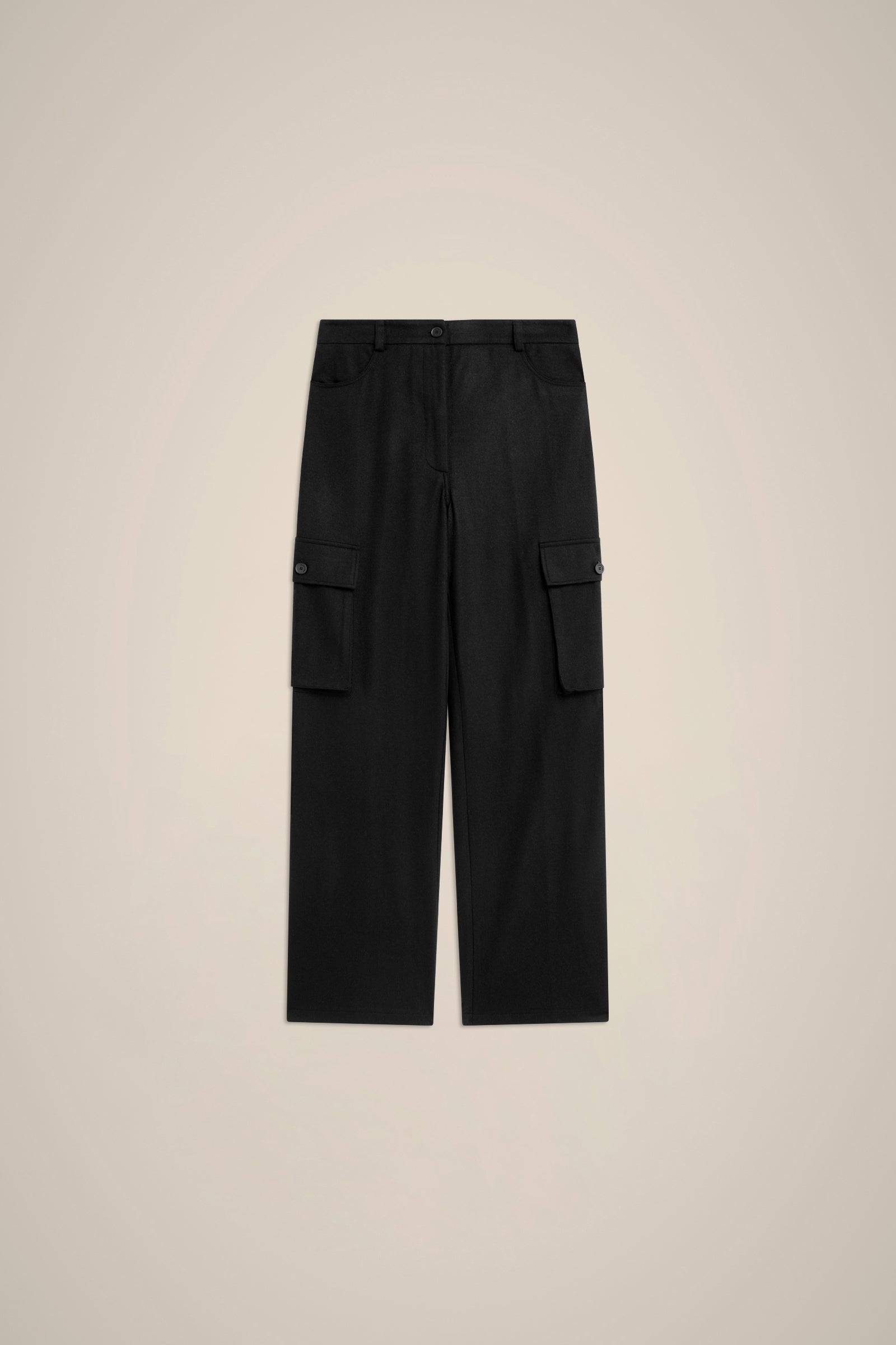 LIGHT CASHMERE CLOTH CARGO TROUSERS