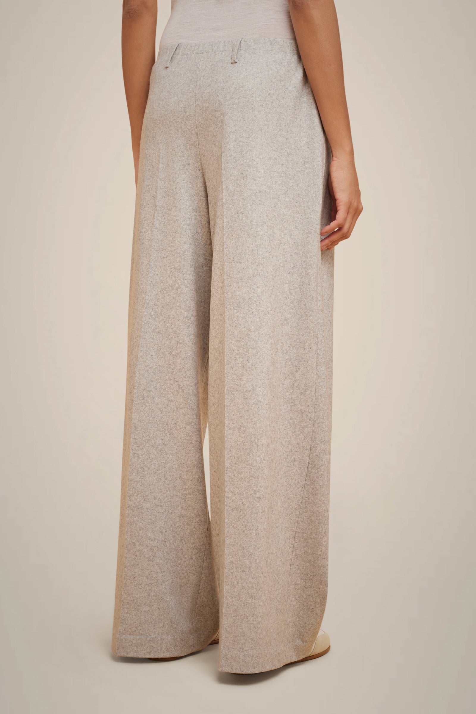 LIGHT CASHMERE CLOTH PLEATED TROUSERS