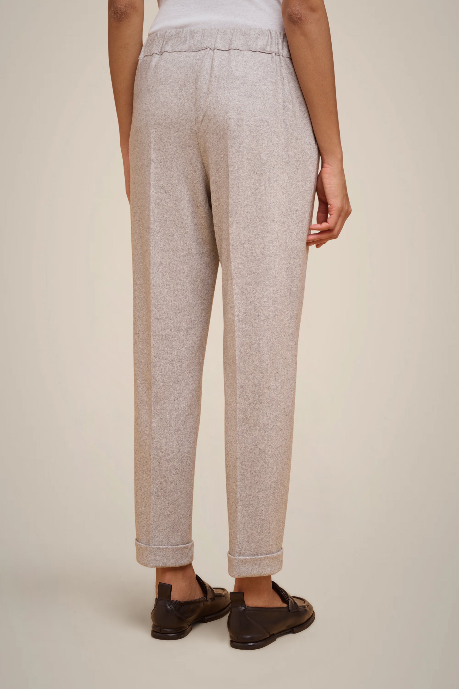 LIGHT CASHMERE CLOTH TROUSERS WITH DRAWSTRING