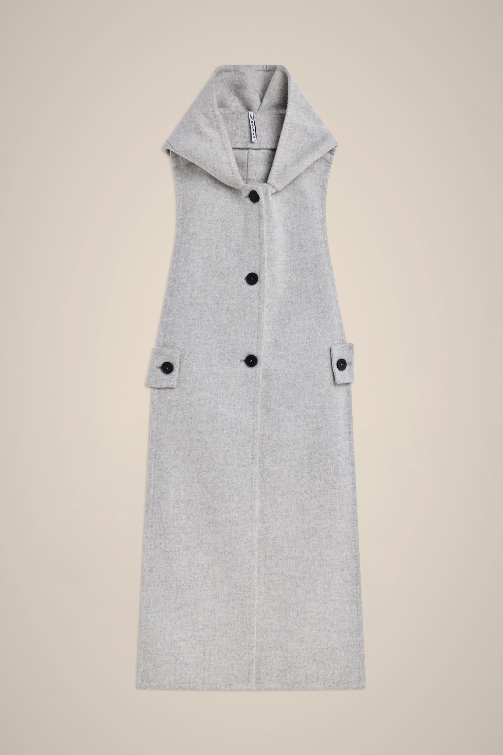 100% WOOL HOODED WAISTCOAT