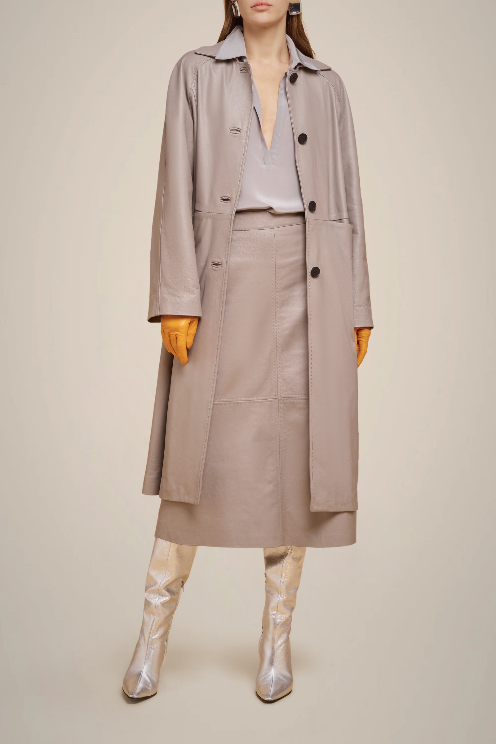 REAL LEATHER TRENCH COAT