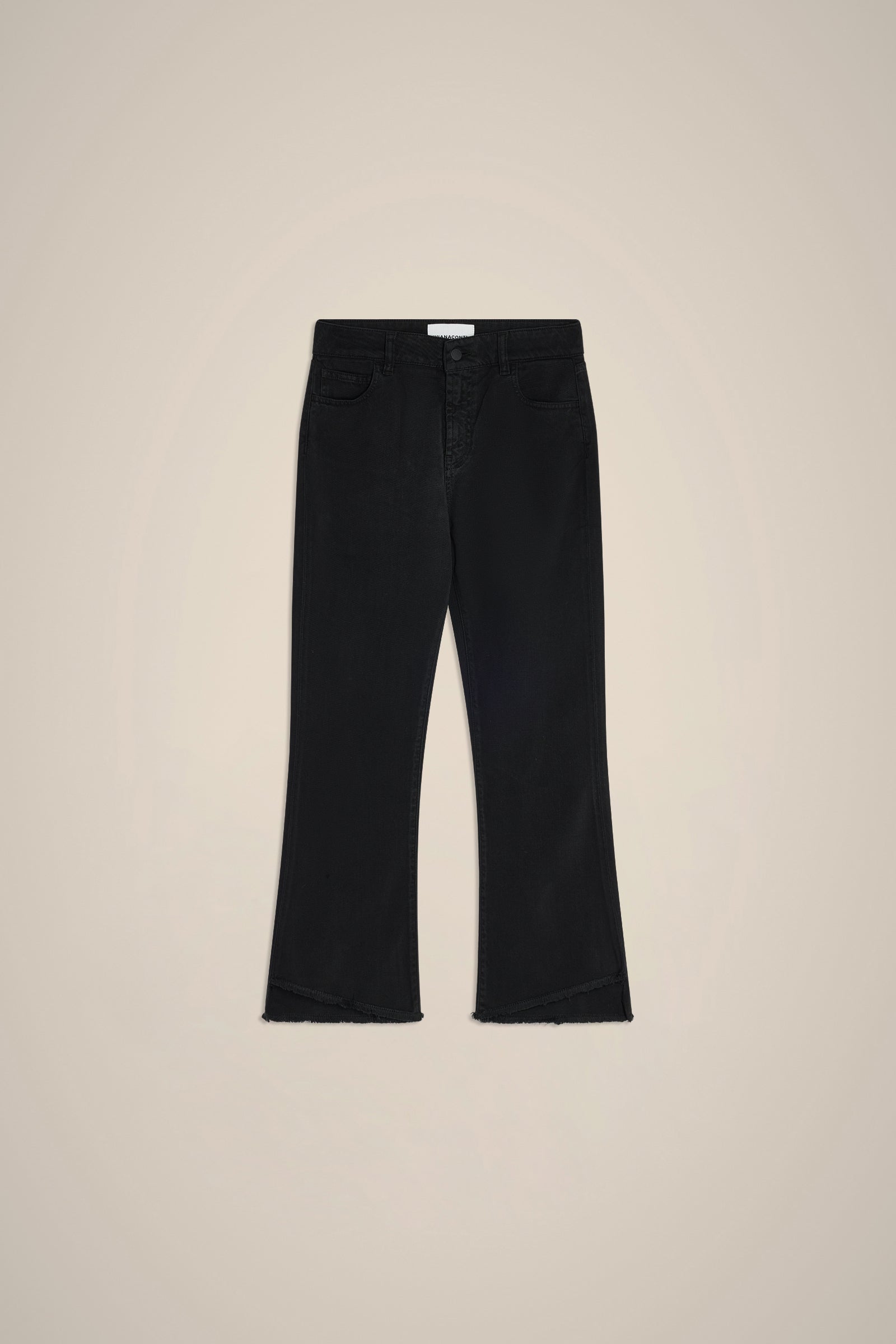 BRUSHED GABARDINE FLARED TROUSERS