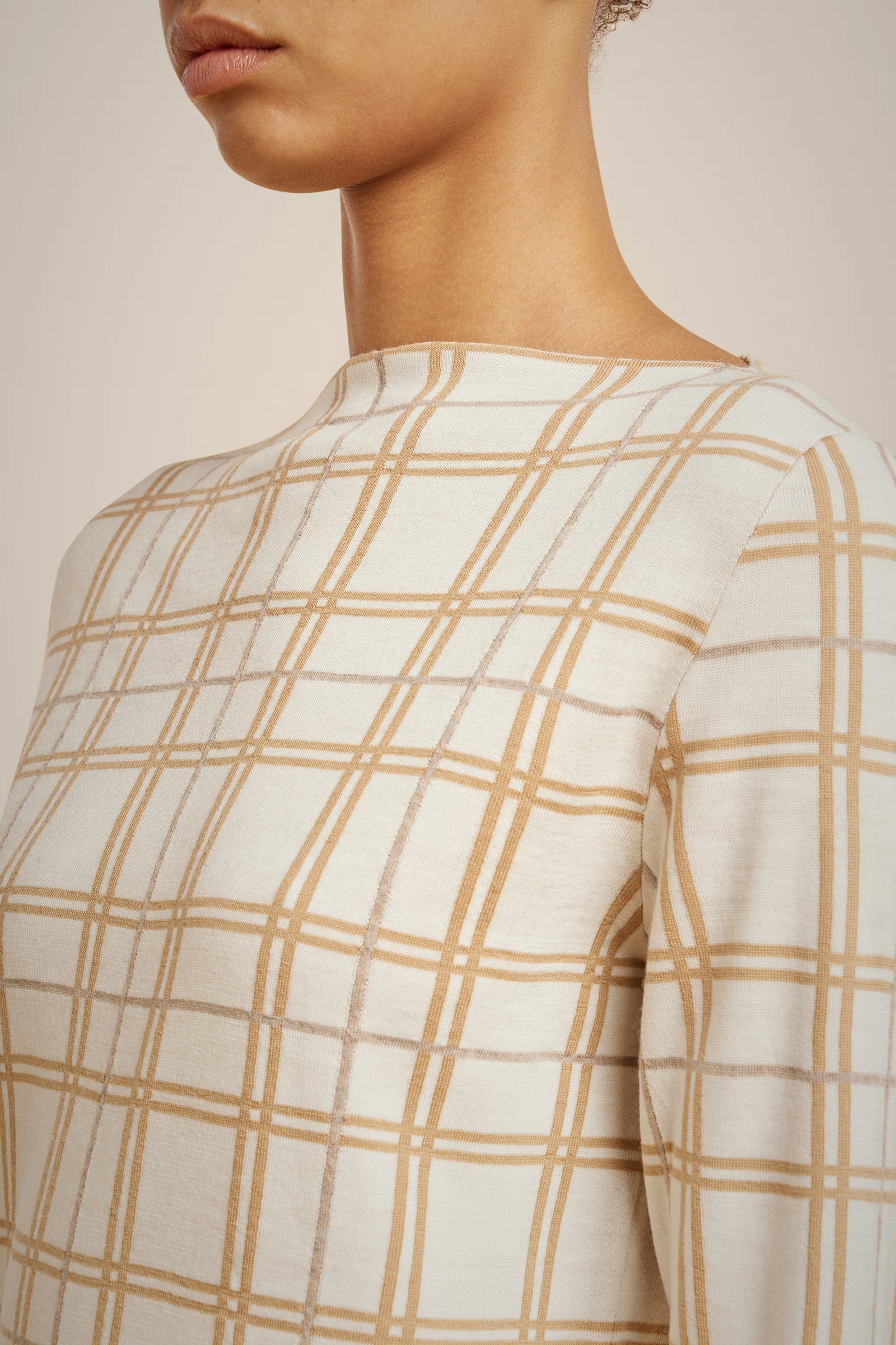 MERINO WOOL CHECK SWEATER