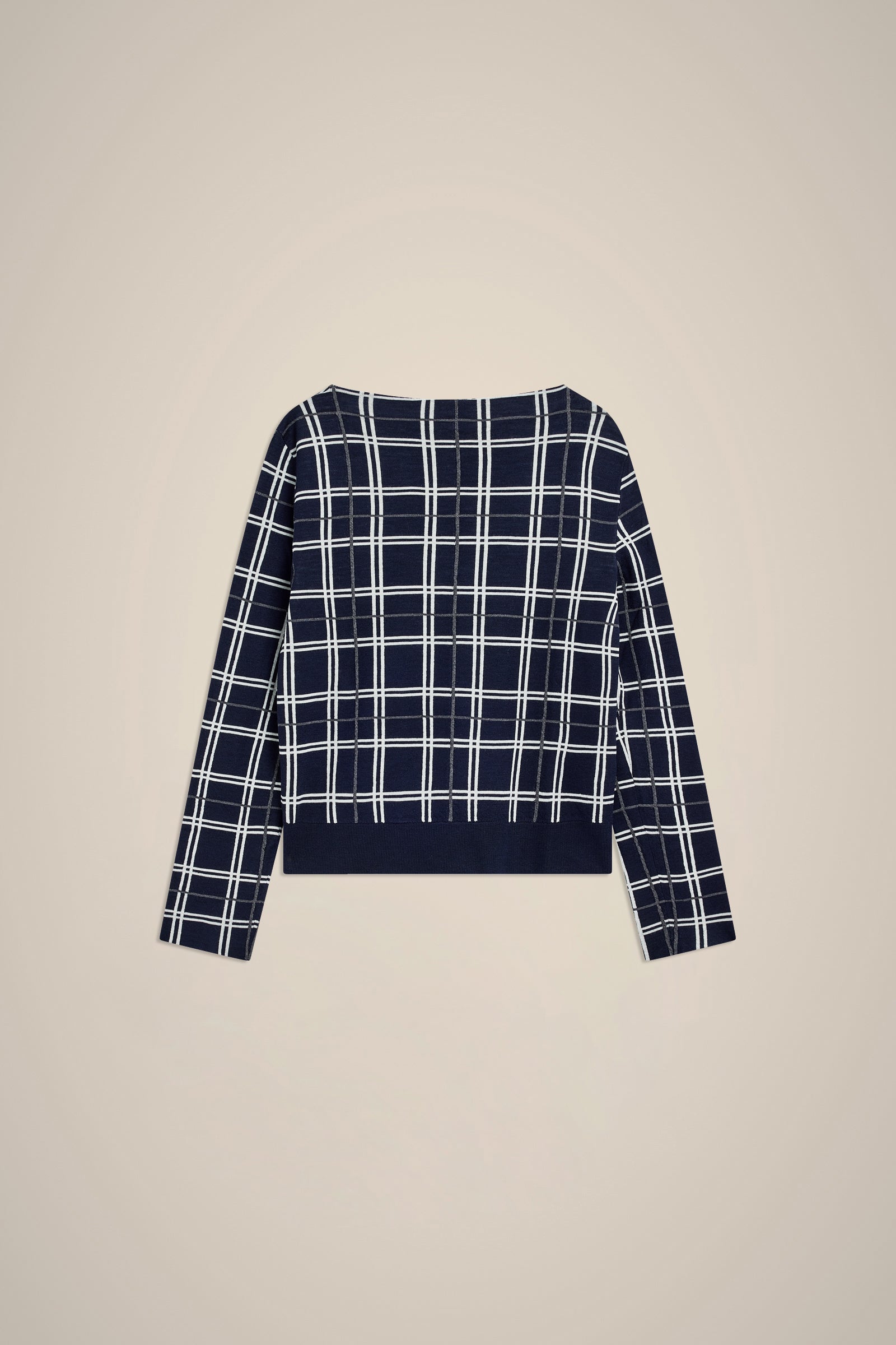 MERINO WOOL CHECK SWEATER