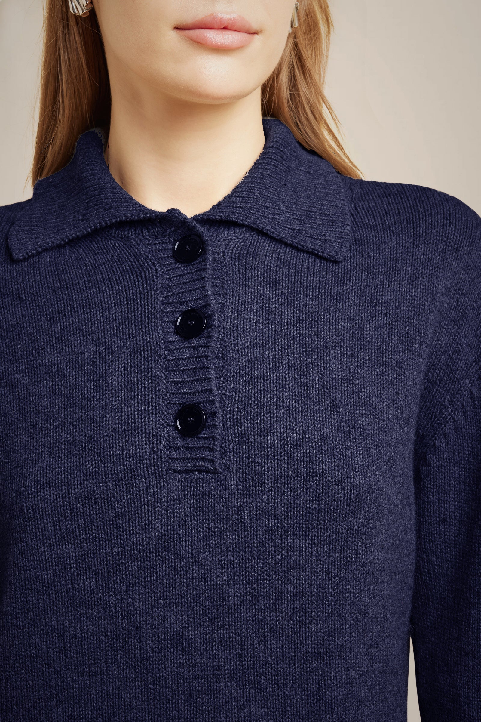 RECYCLED CASHMERE POLO SHIRT