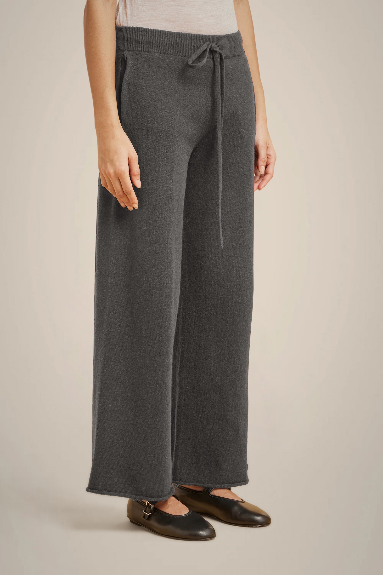 RECYCLED CASHMERE DRAWSTRING TROUSERS