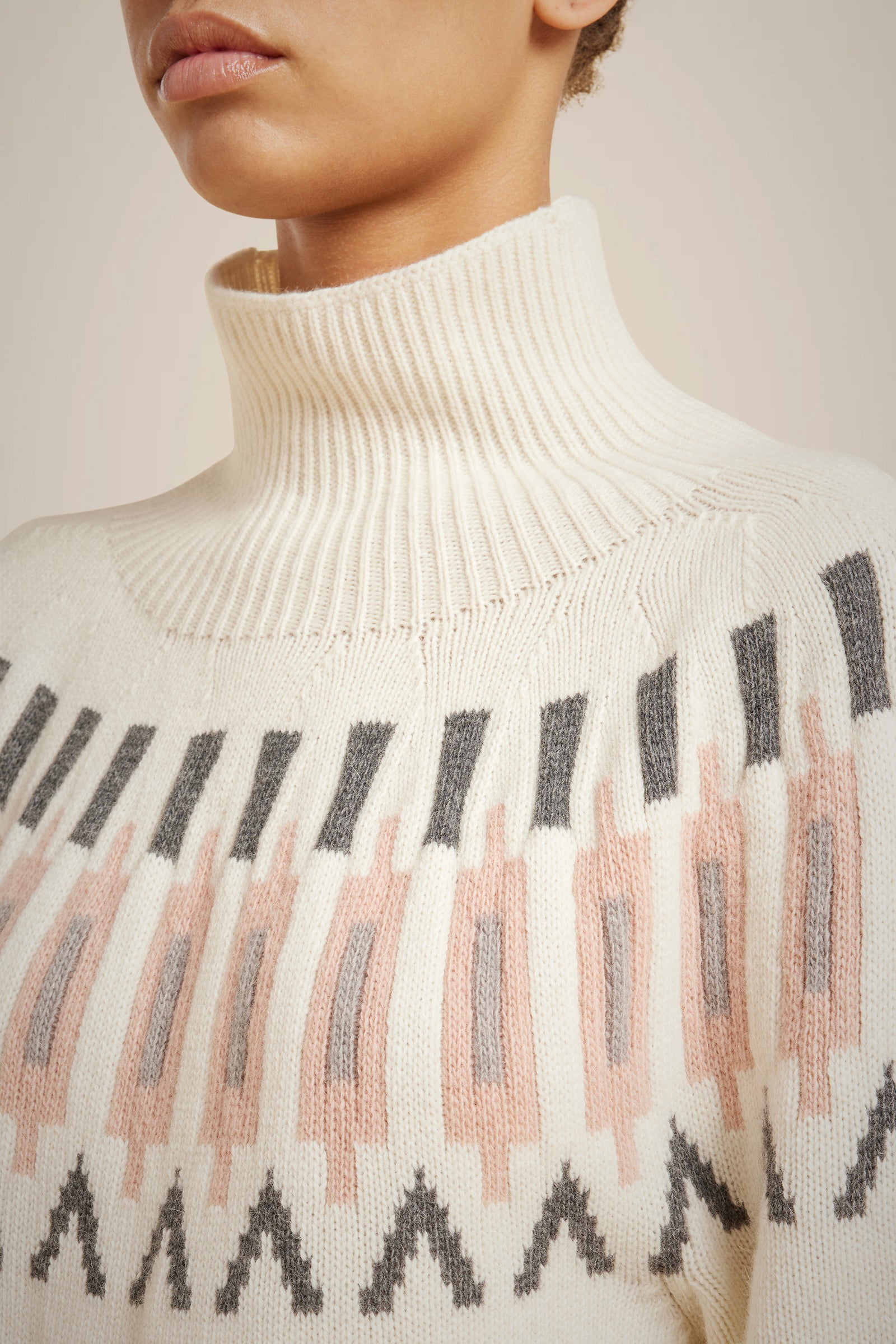 MAGLIA JACQUARD IN CASHMERE RICICLATO