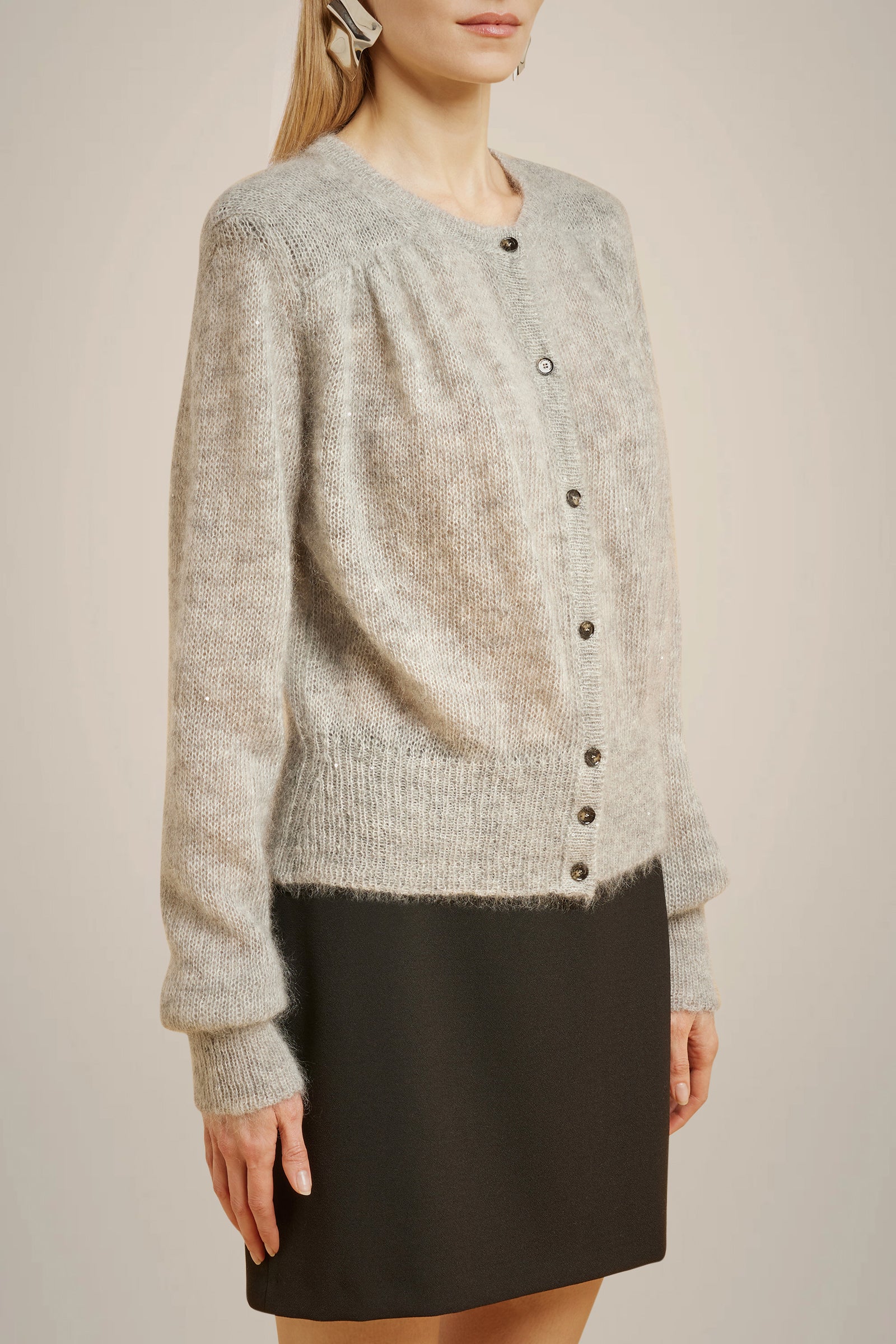 CARDIGAN IN MOHAIR PAILLETTES