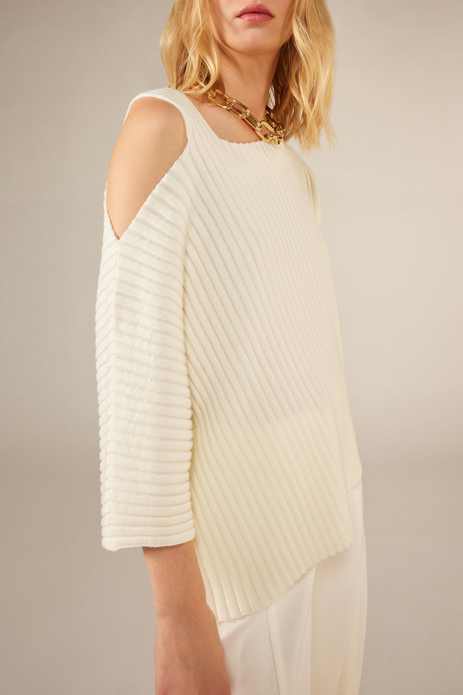 TUBULAR RUFFLE SWEATER