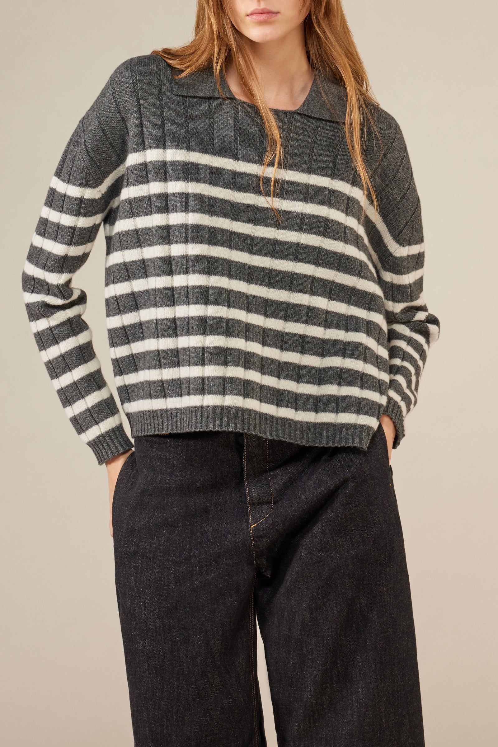 STRIPED RIBBED SWEATER