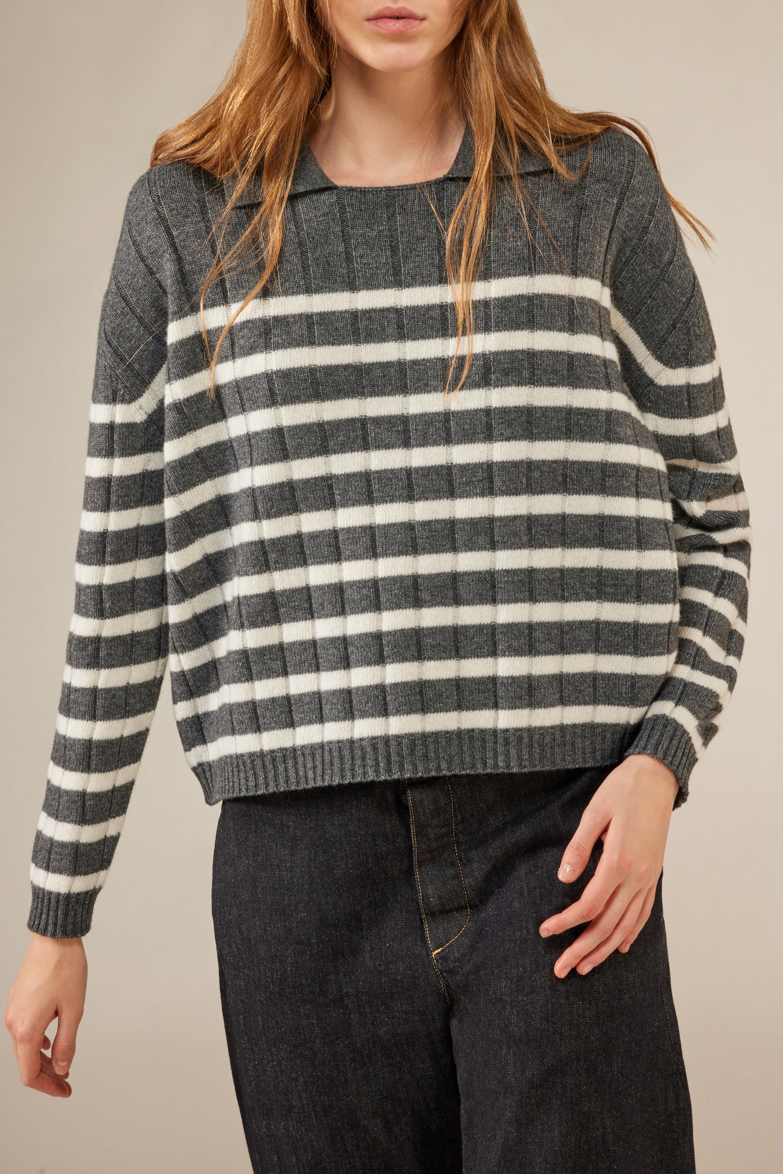 STRIPED RIBBED SWEATER