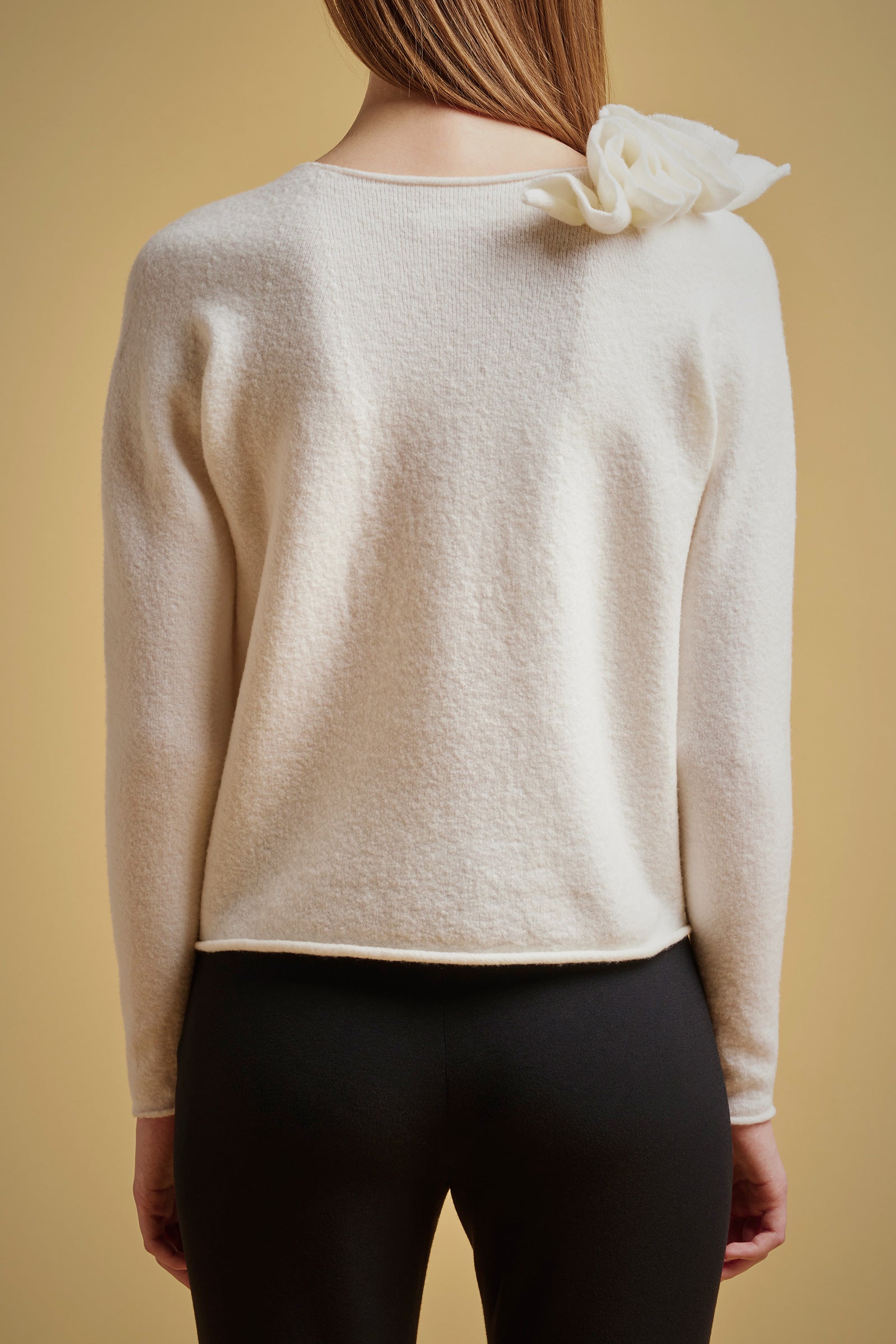 WOOL-CASHMERE RUFFLE SWEATER