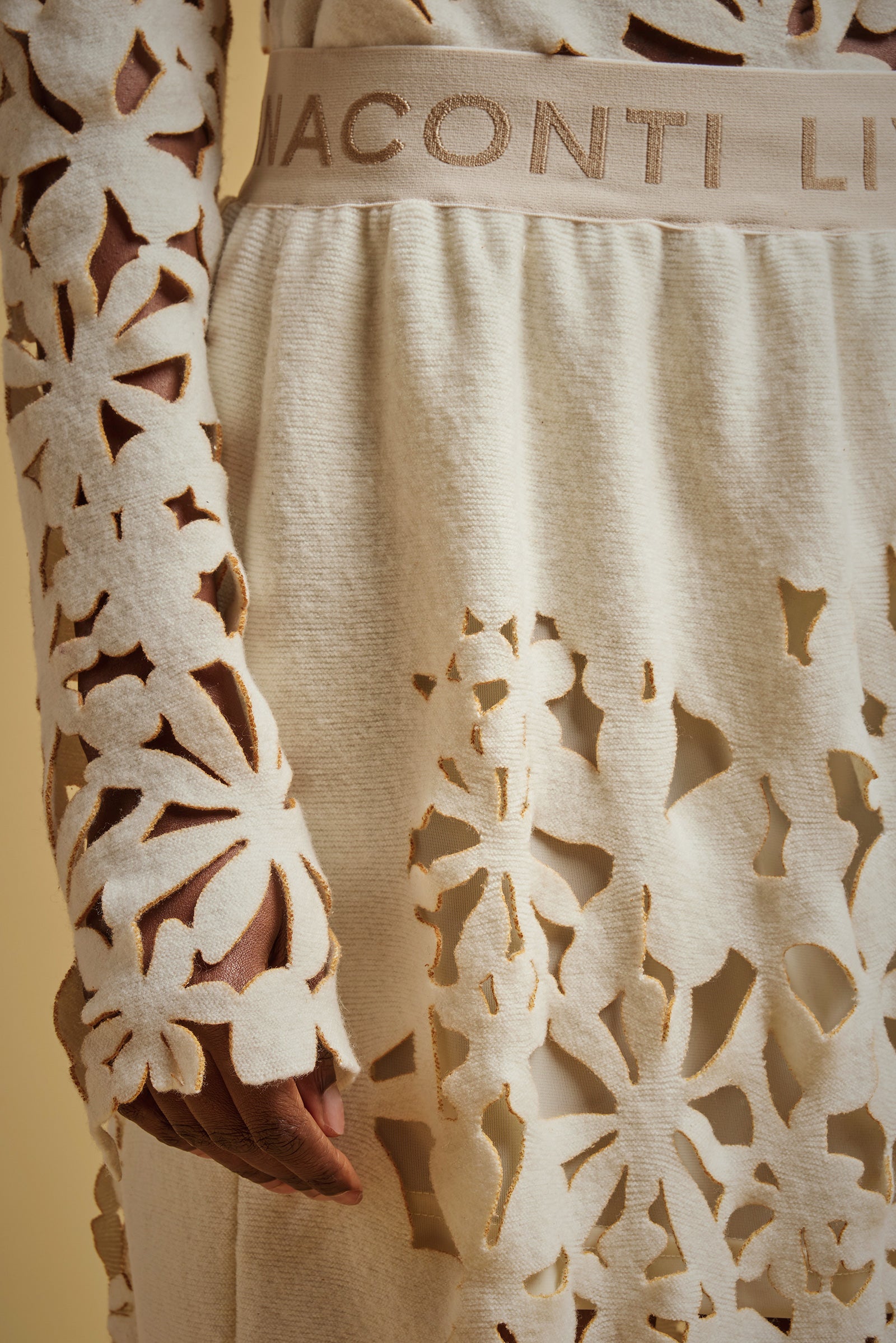 CARVED LACE EFFECT SKIRT