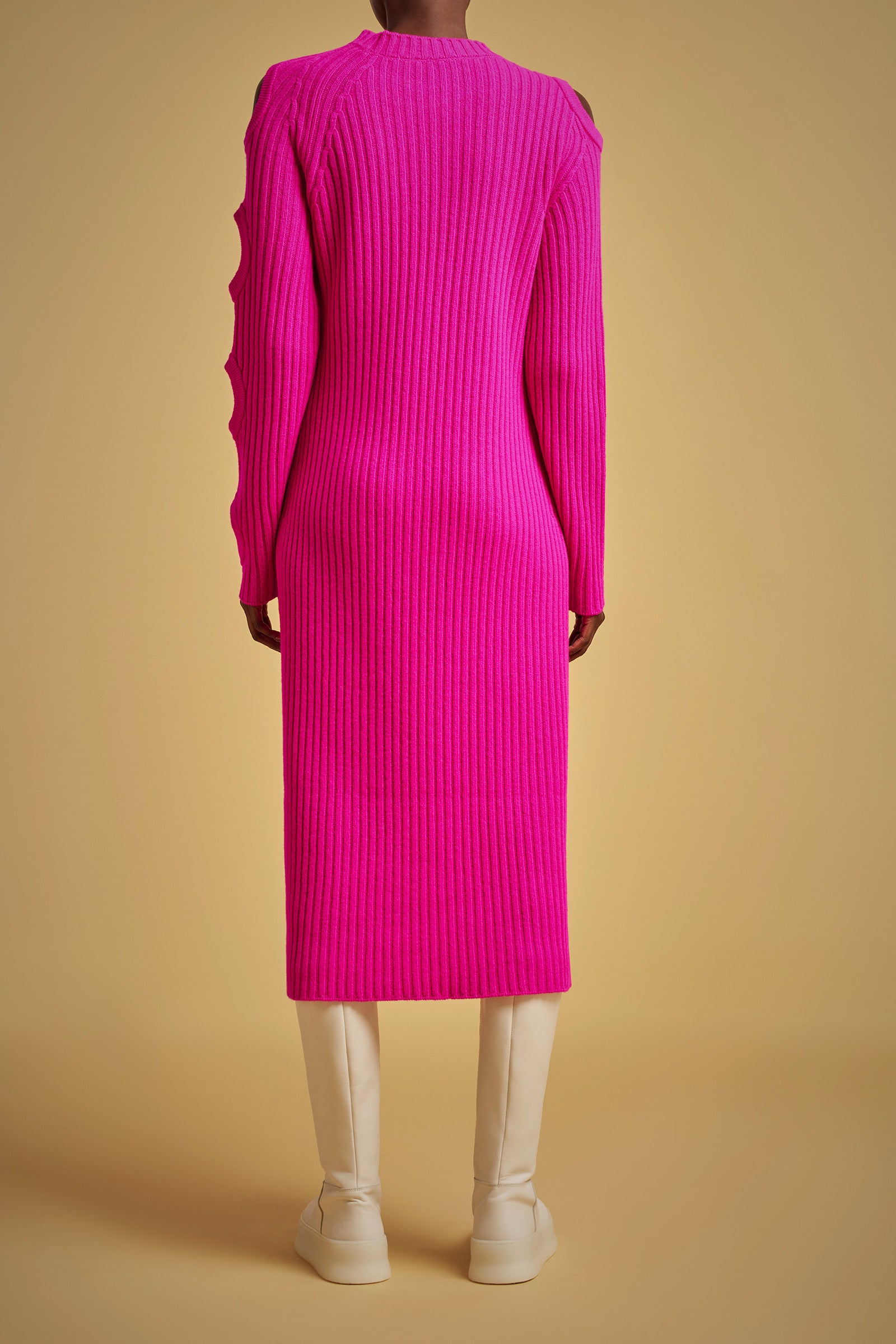 CUT-OUT WOOL DRESS