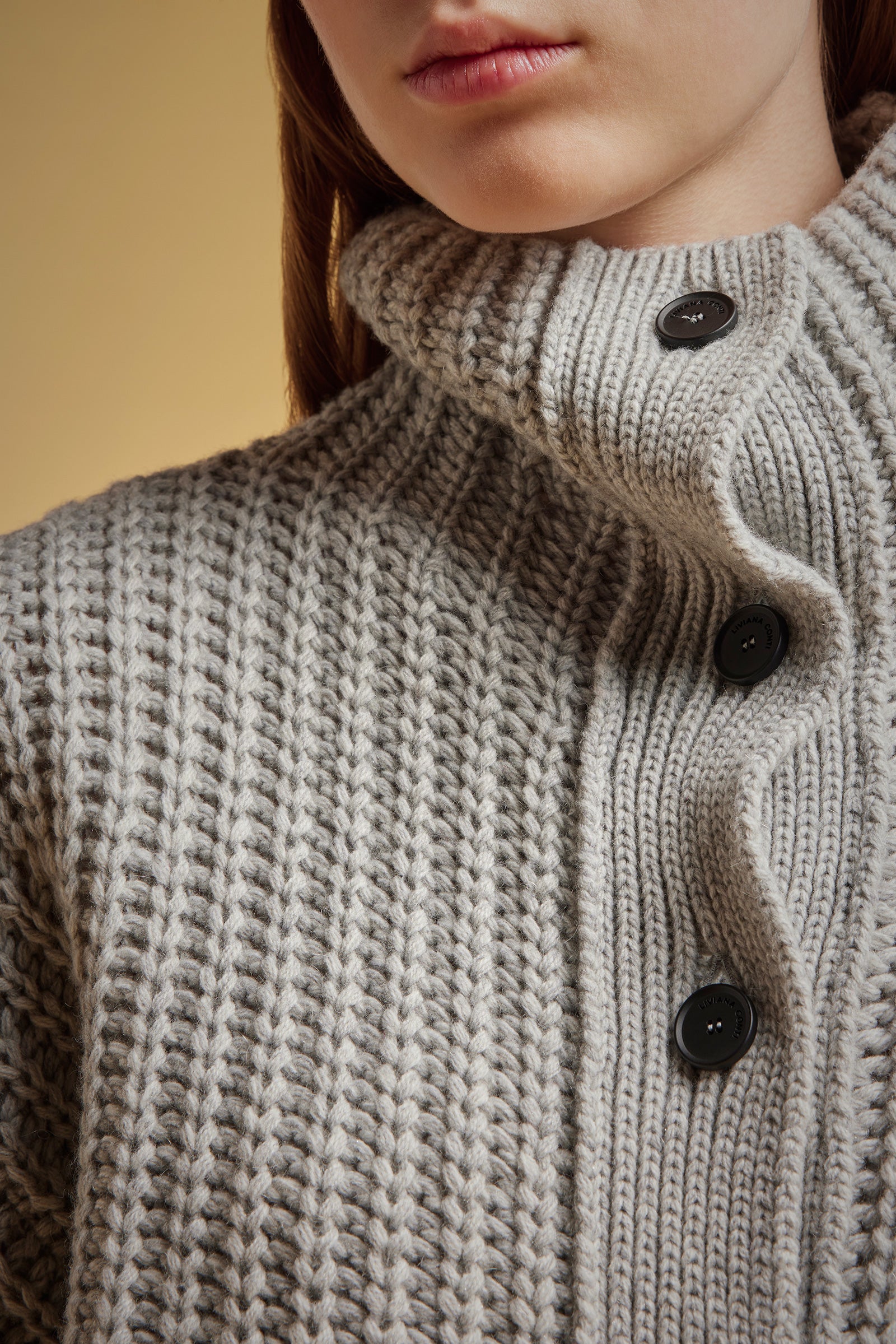 RECYCLED CASHMERE RIBBED CARDIGAN