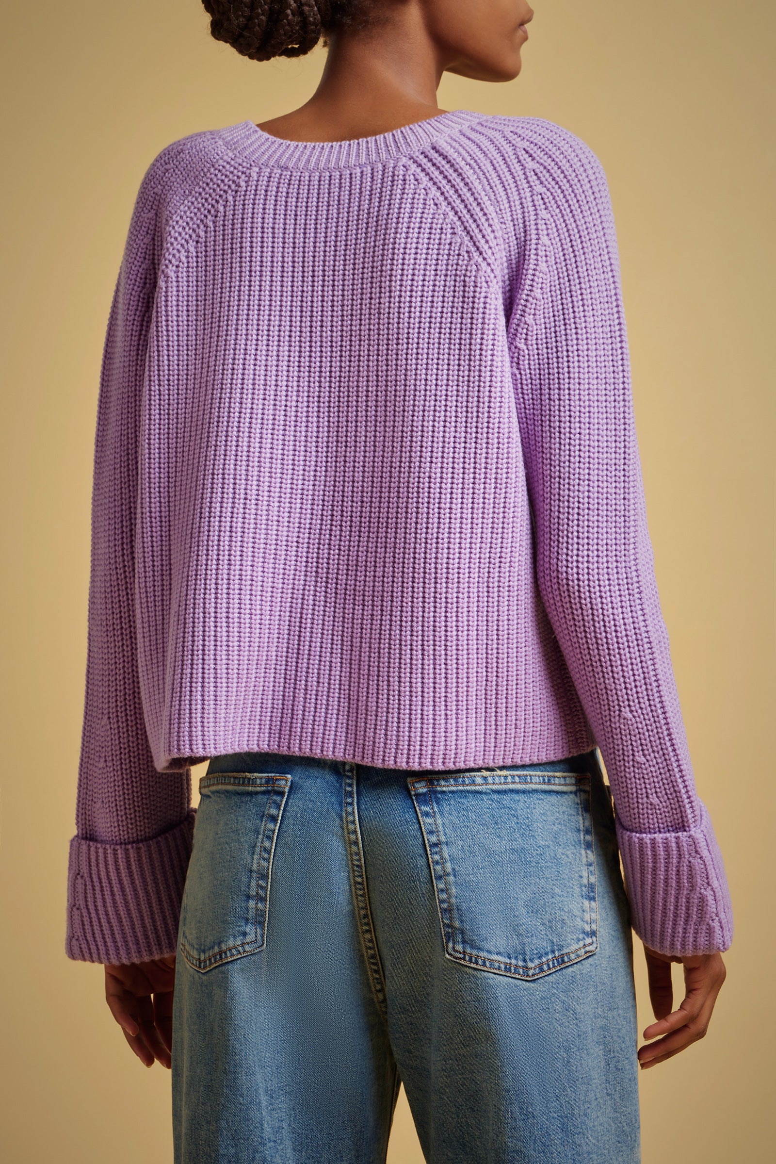 STUDDED RIBBED WOOL SWEATER