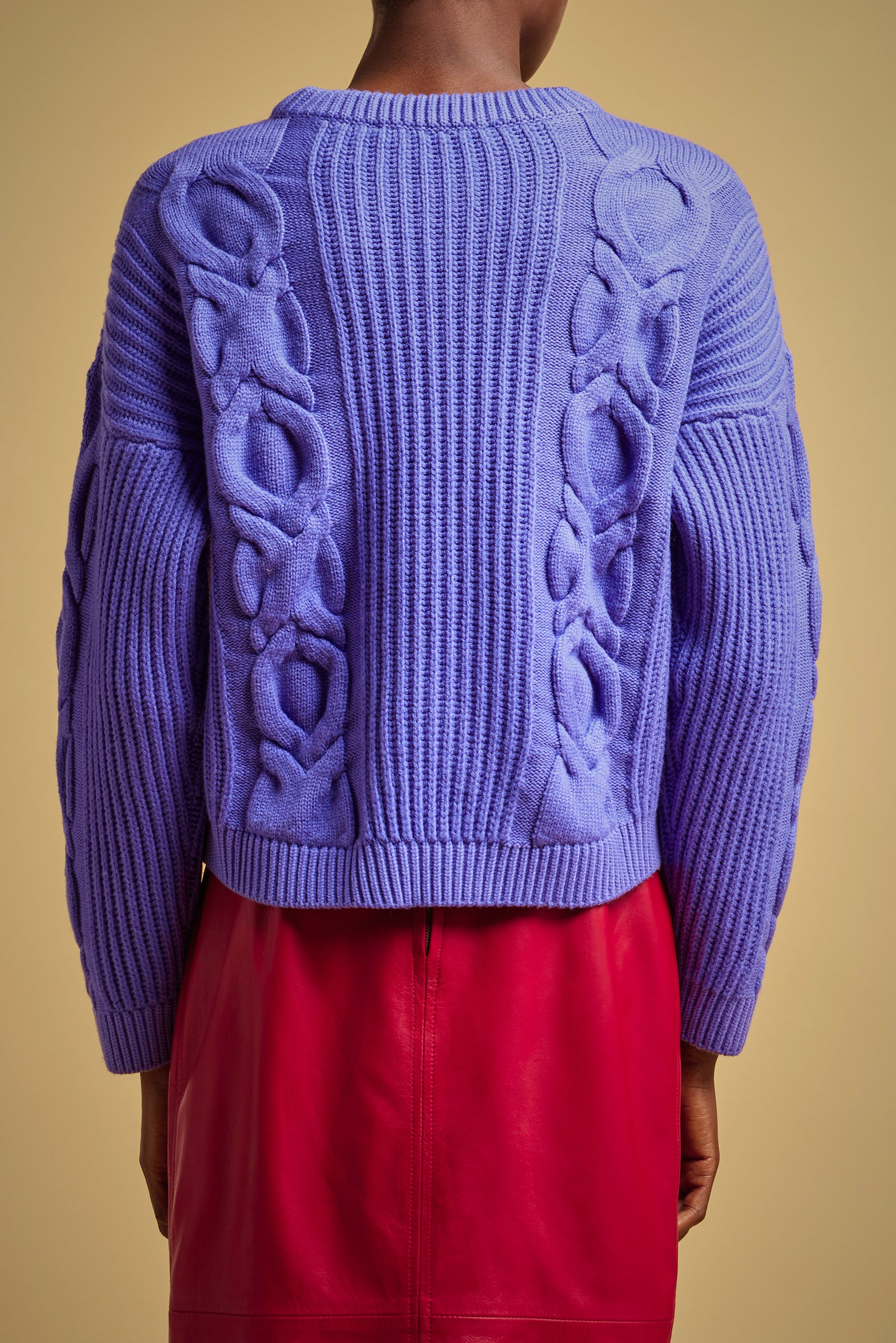 BRAIDED RIBBED WOOL SWEATER