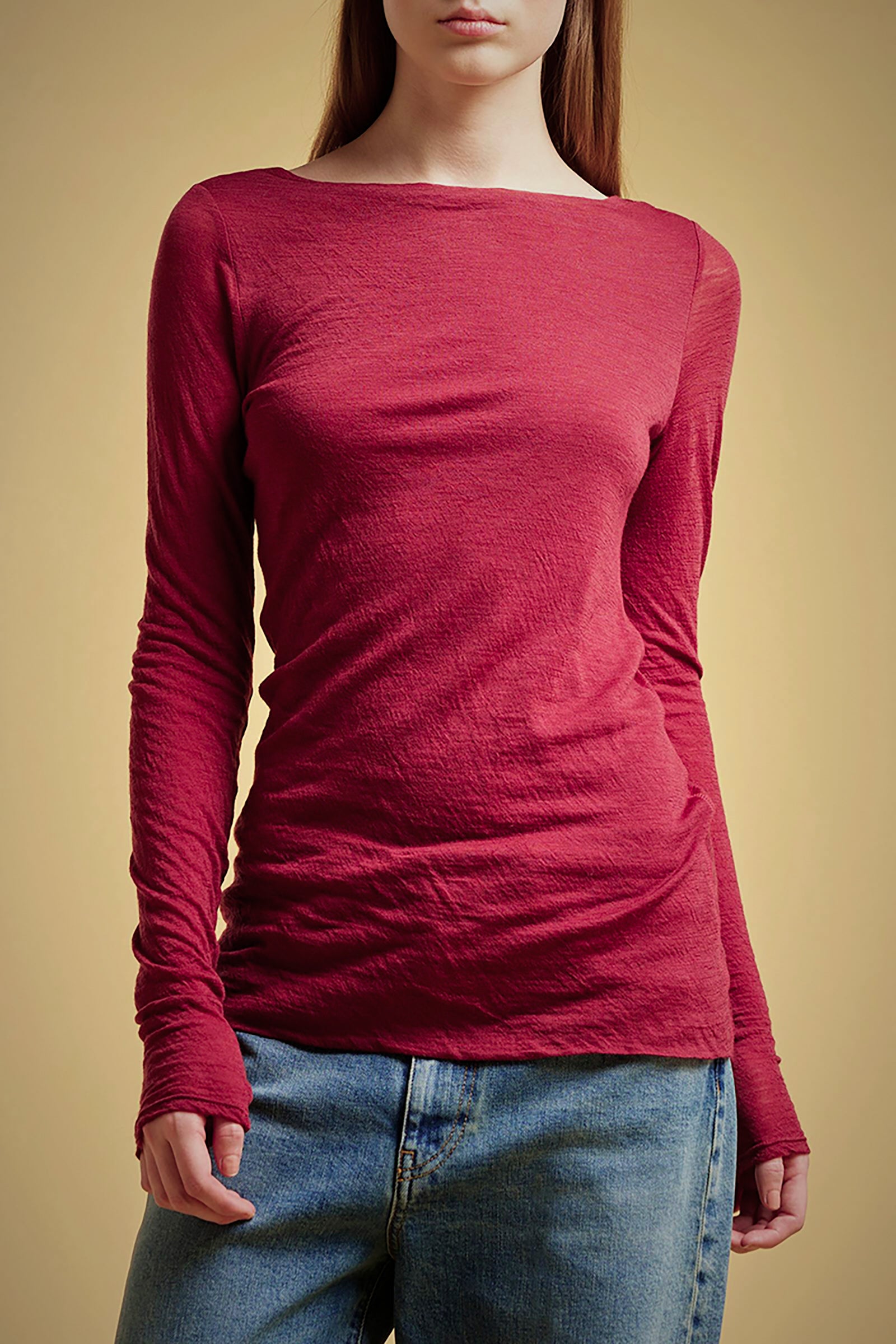 WOOL JERSEY LONG SLEEVED T-SHIRT