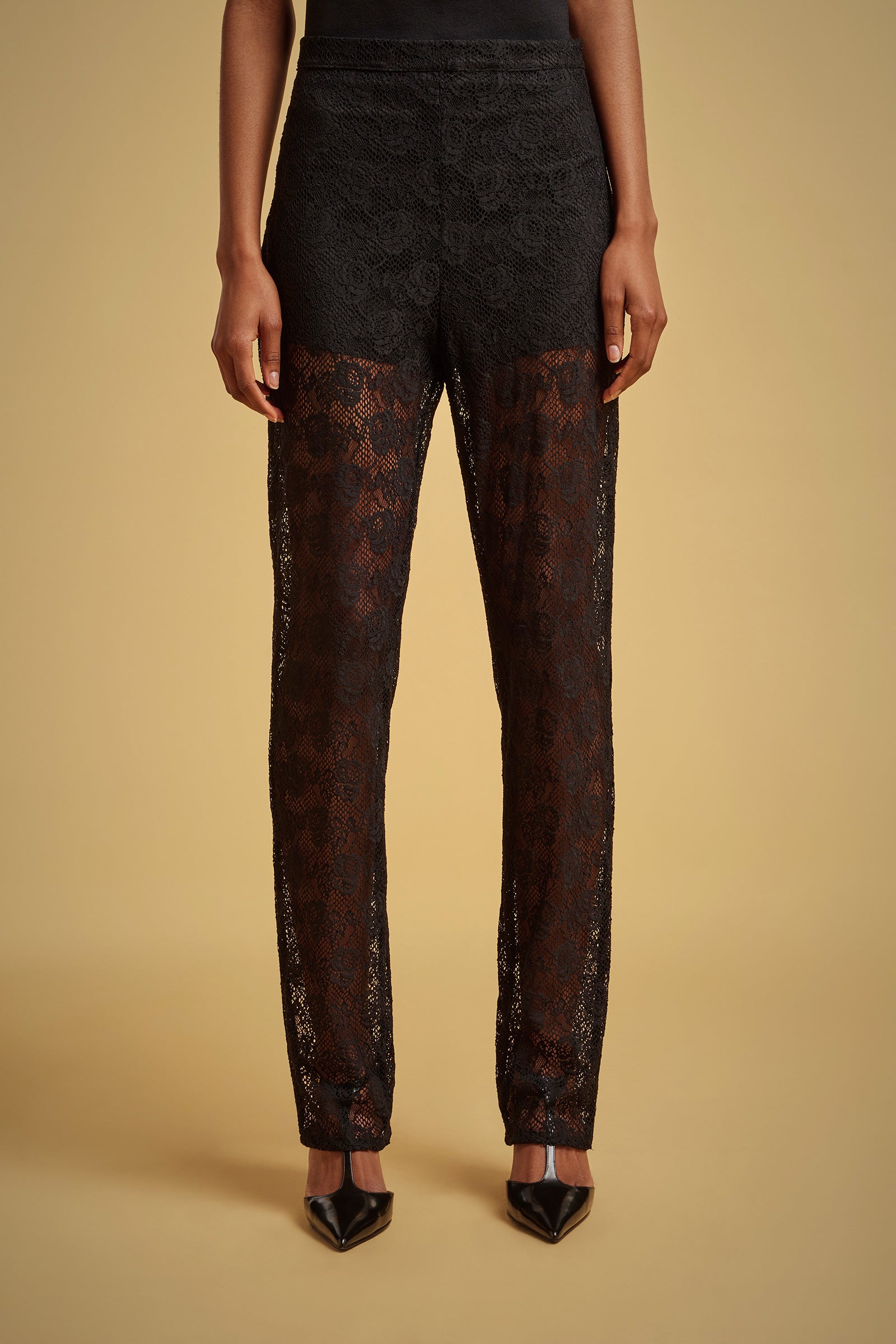 STRETCH LACE TROUSERS