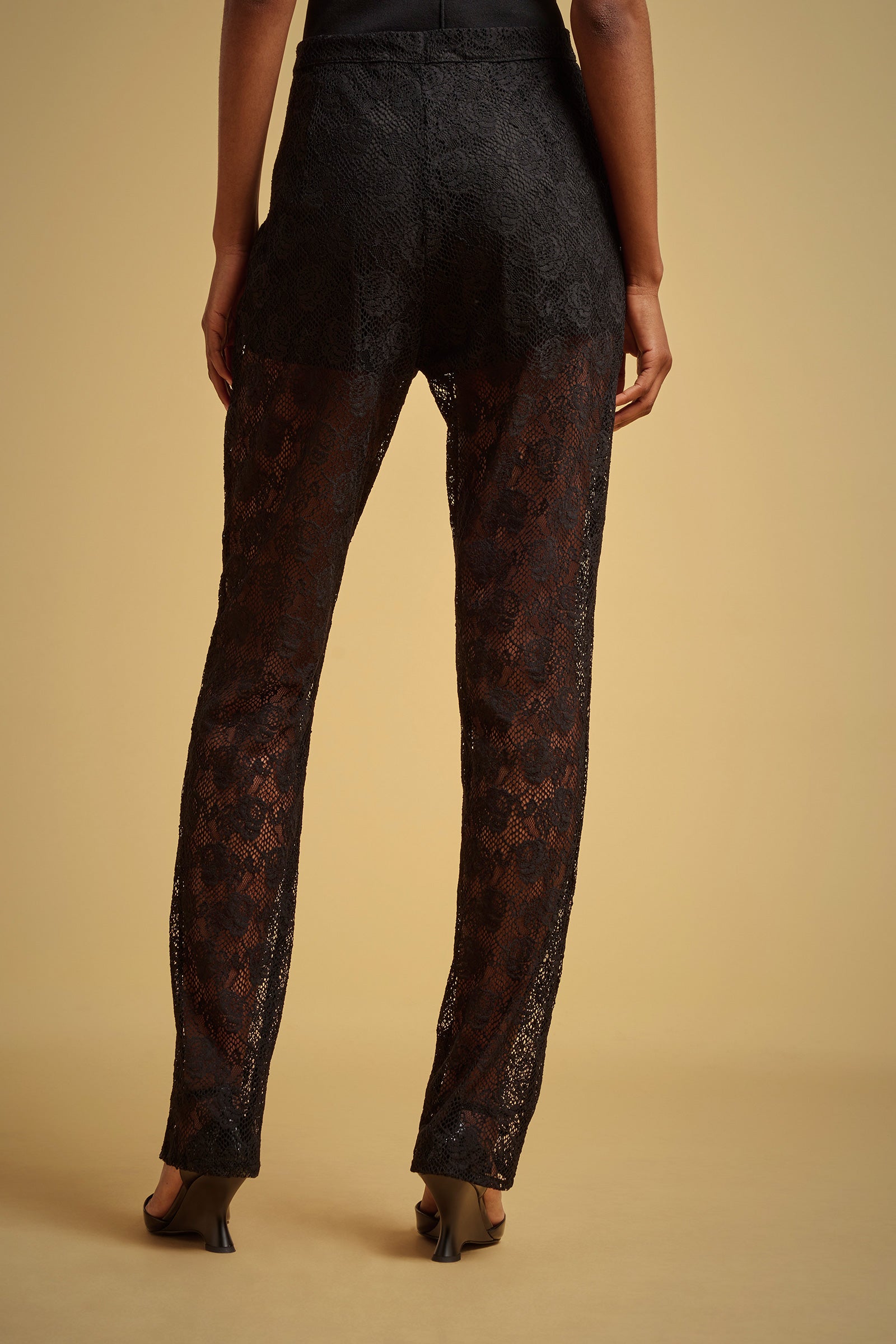 STRETCH LACE TROUSERS