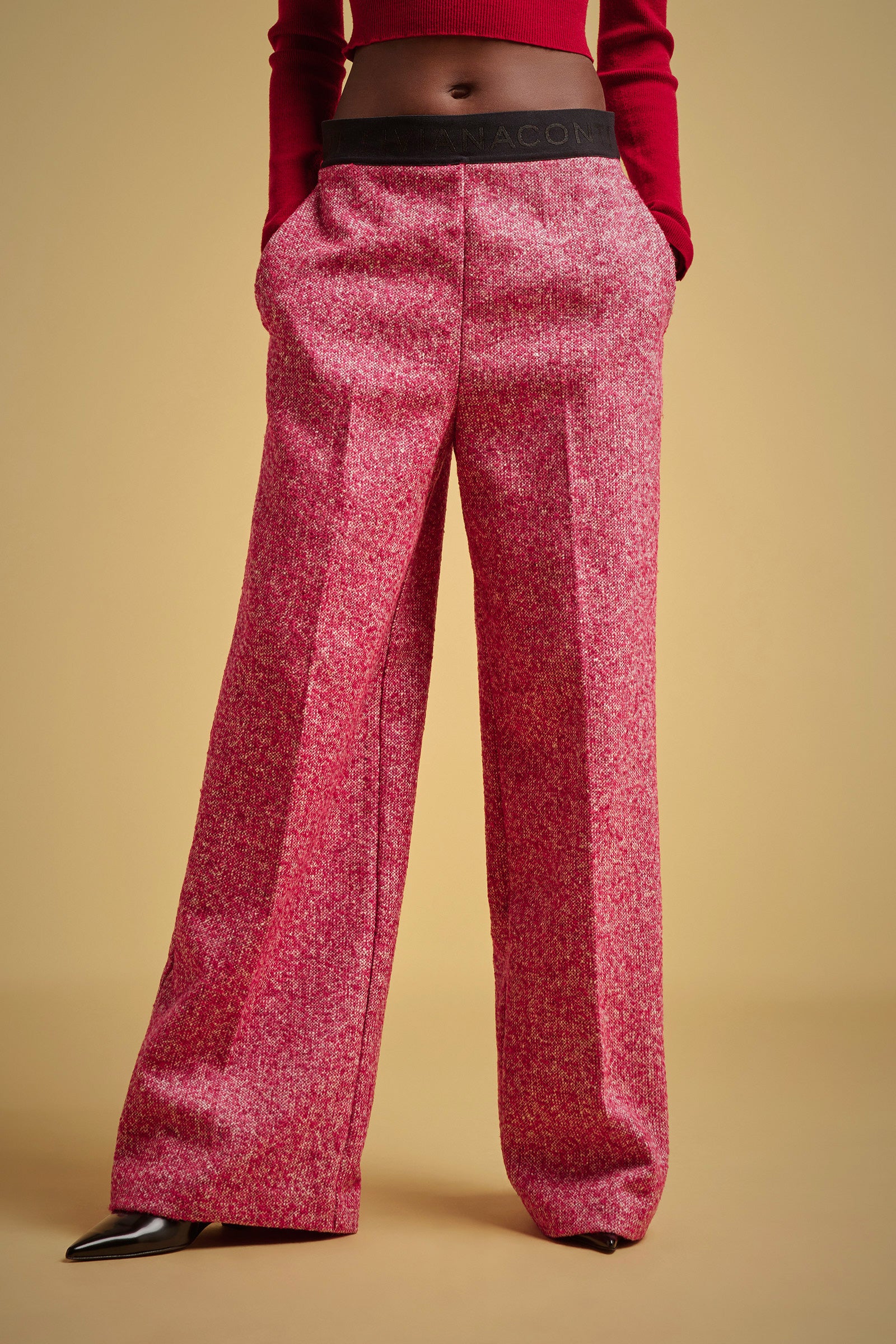 SALT-PEPPER TWEED PANTS